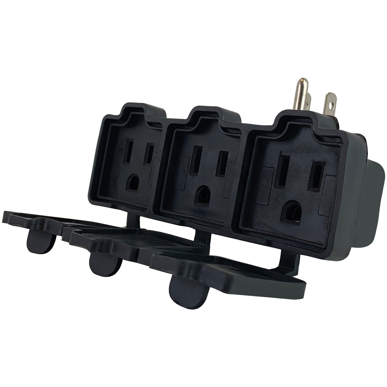 Stanley PLUGMAX 31110 3-Outlet Outdoor Wall Tap, Black - Image 3