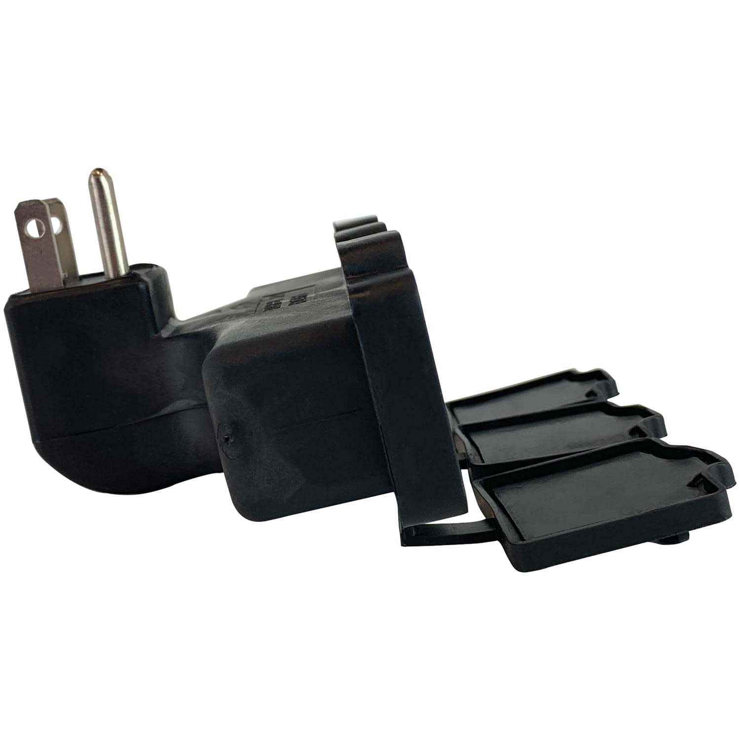 Stanley PLUGMAX 31110 3-Outlet Outdoor Wall Tap, Black - Image 4
