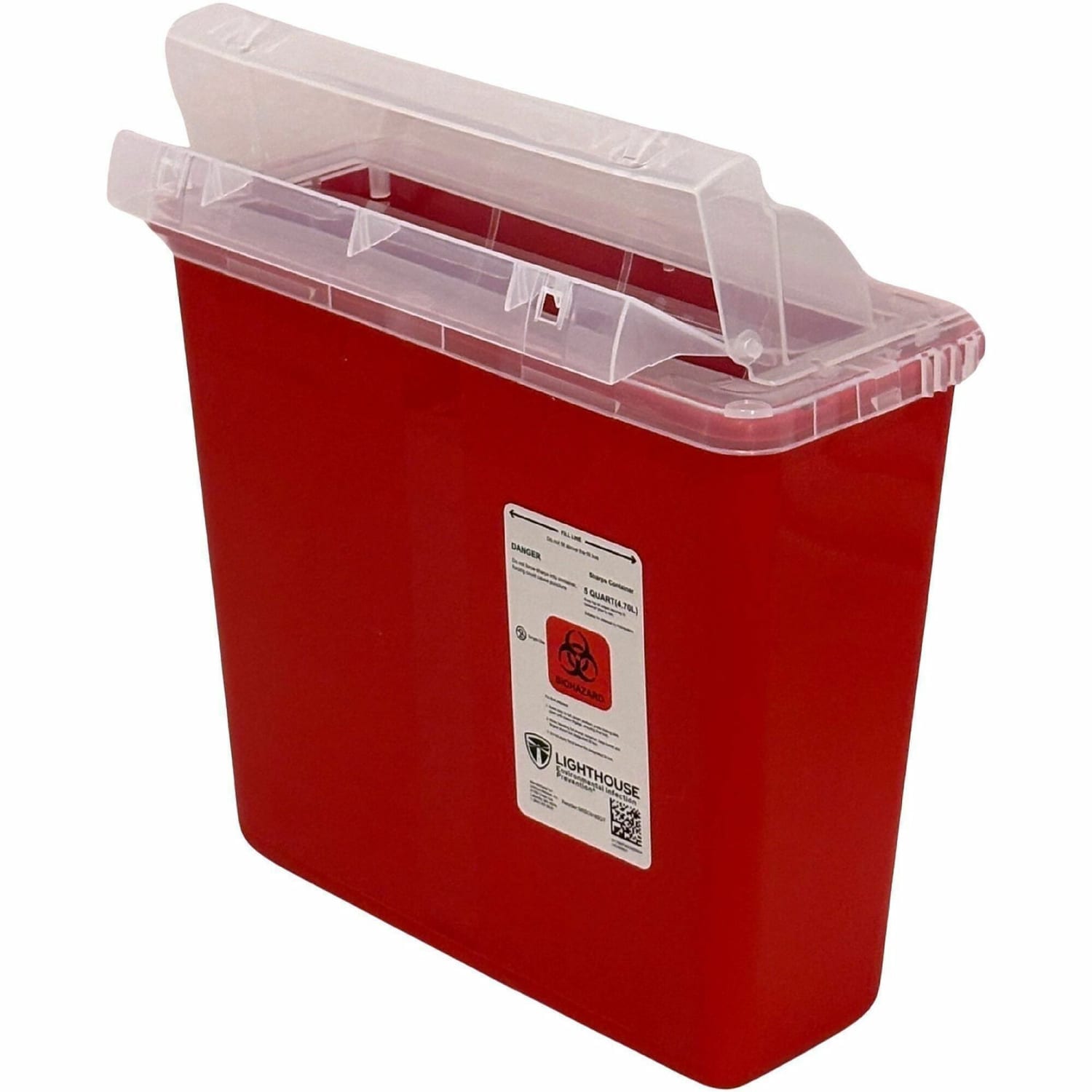 Unimed Sharpstar Container With Counter Balanced Lid, 5 Quart, Transparent Red - Image 3