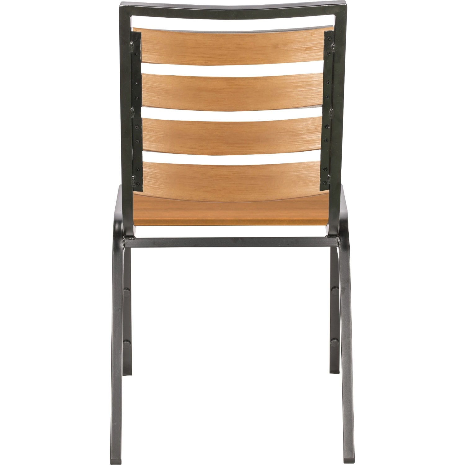 Lorell Faux Wood Outdoor Chairs, Teak/Black, Set Of 4 Chairs - Image 6