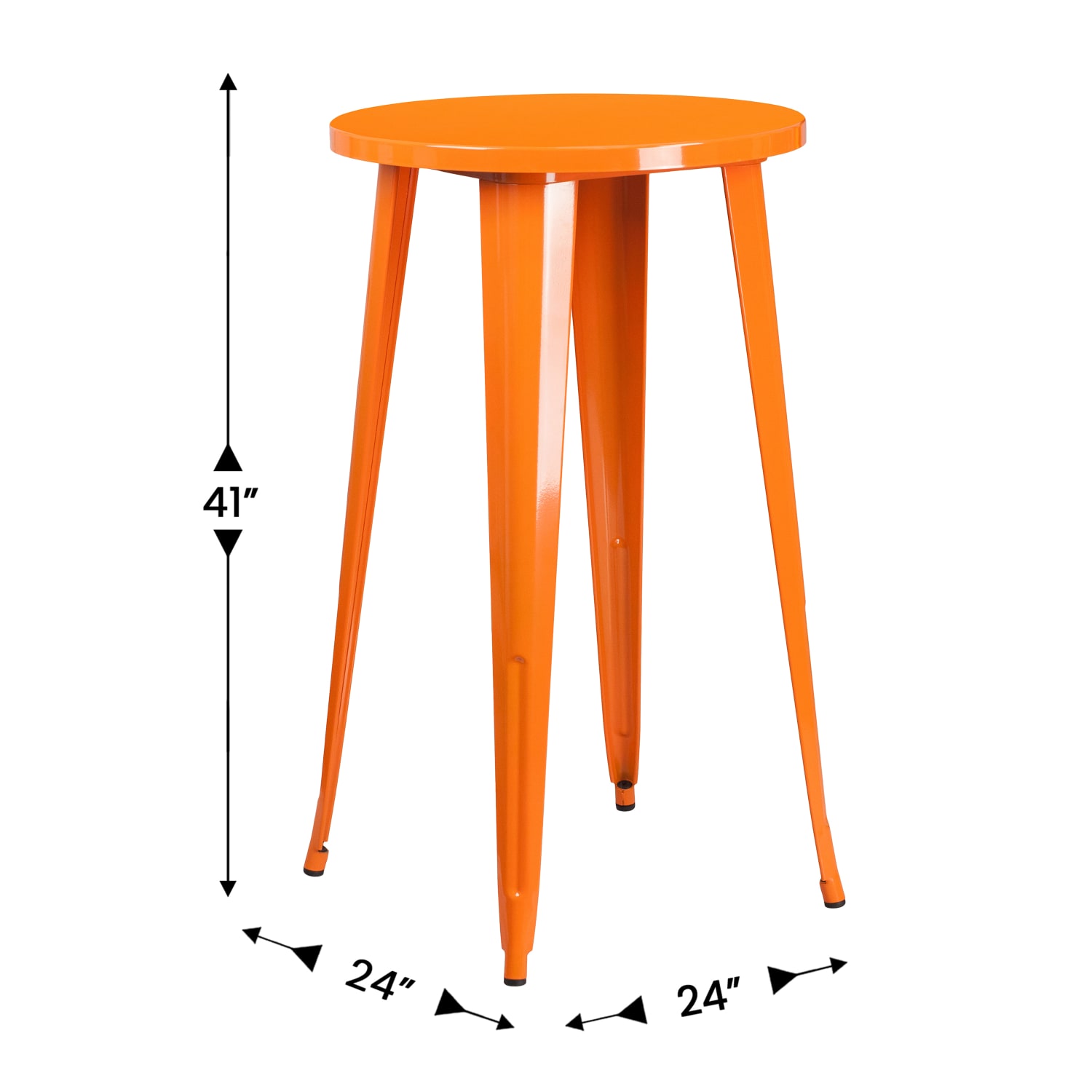 Flash Furniture Commercial Grade 24in Round Metal Indoor-Outdoor Bar Height Table, Orange - Image 6
