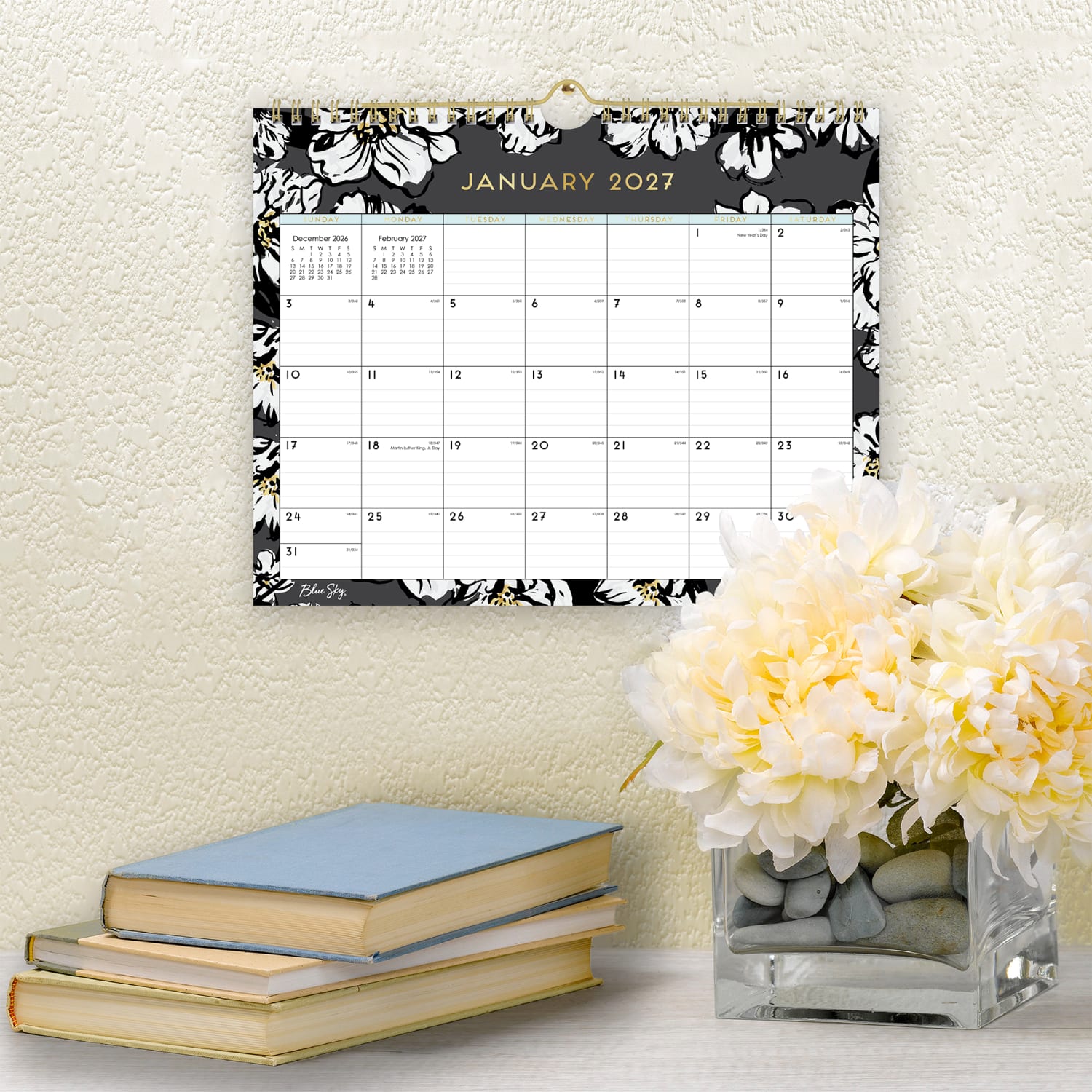 2027 Blue Sky Baccara Dark Monthly Wall Calendar, 11x8.75, 0%, Baccara Dark, Jan-Dec, RY27 - Image 4
