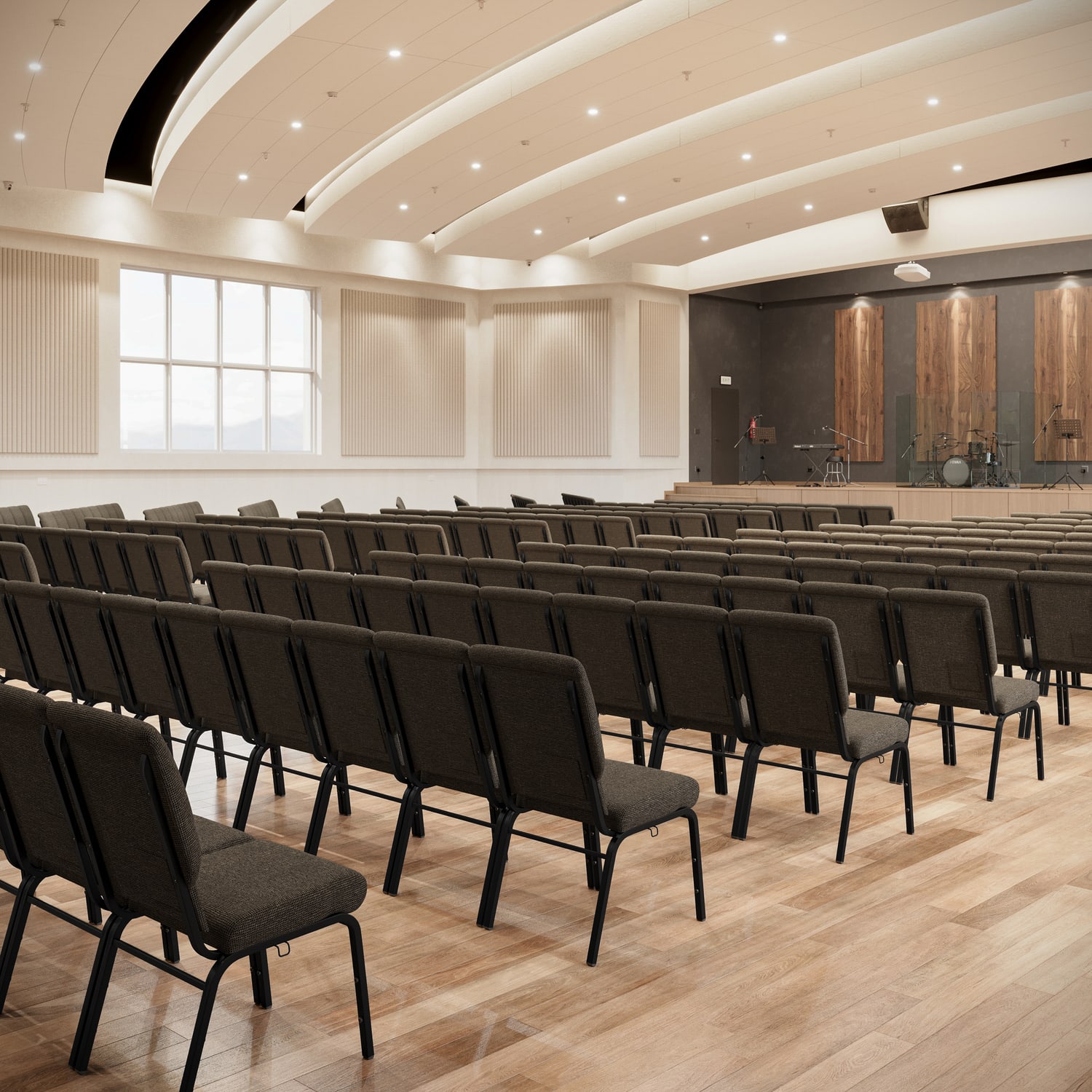 Flash Furniture Advantage Church Chair FossilBlack PCHT185113 PopularChairscom
