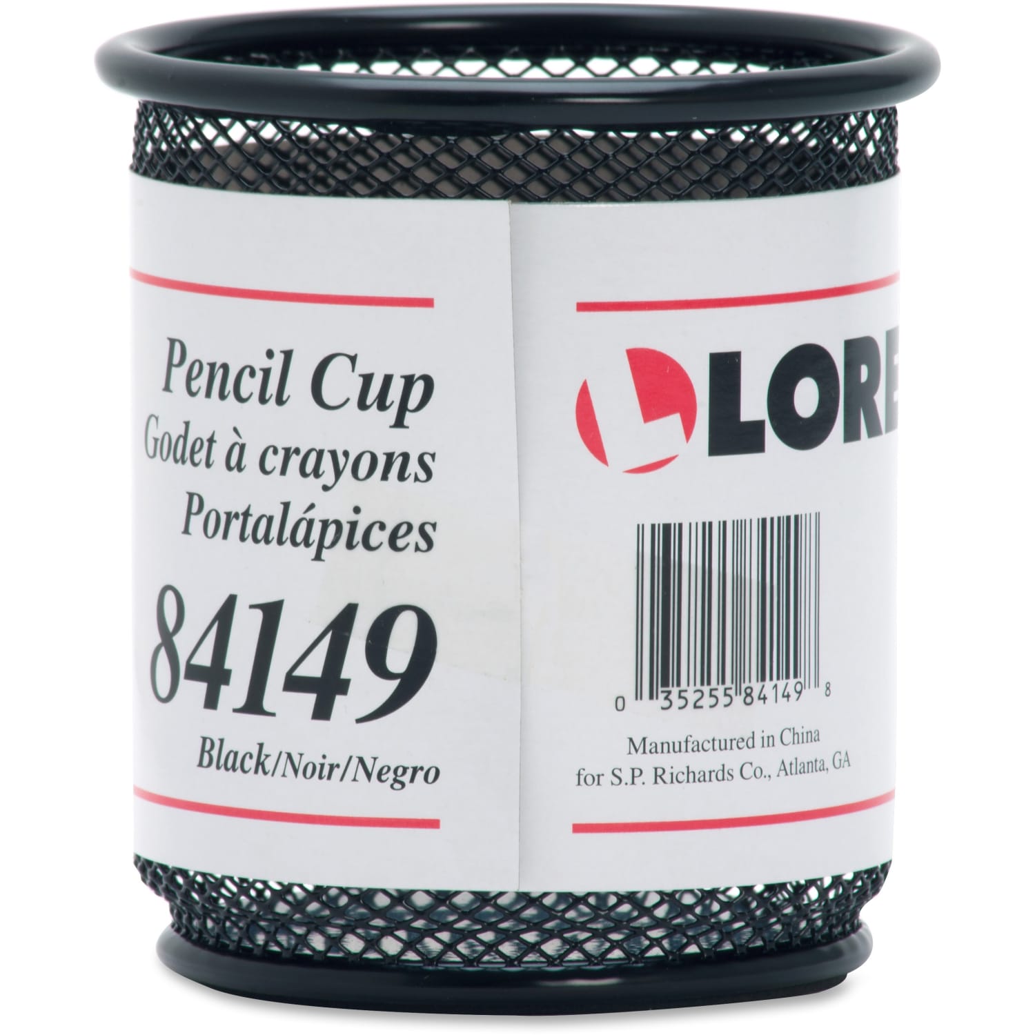 Lorell Mesh Pencil Cup, 3 1/2inH, Black - Image 4