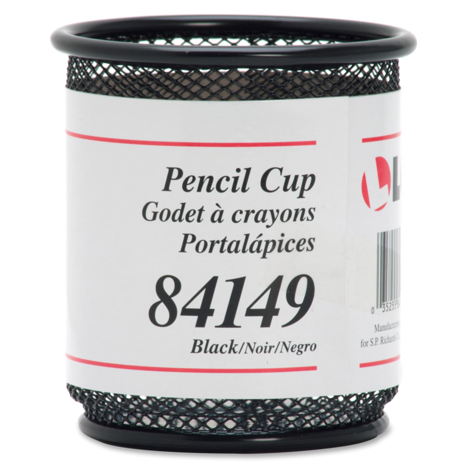 Lorell Mesh Pencil Cup, 3 1/2inH, Black - Image 5