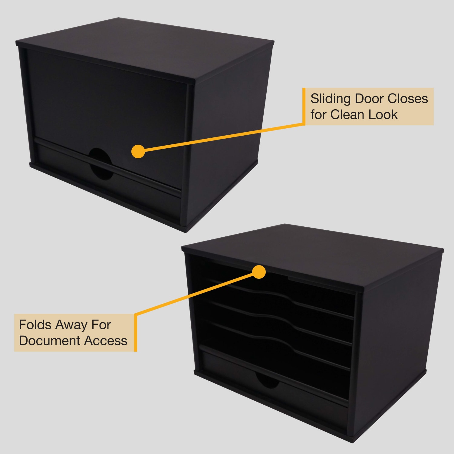 Victor Desktop Organizer, 9 3/4in x 14in x 10 3/4in, Midnight Black - Image 5
