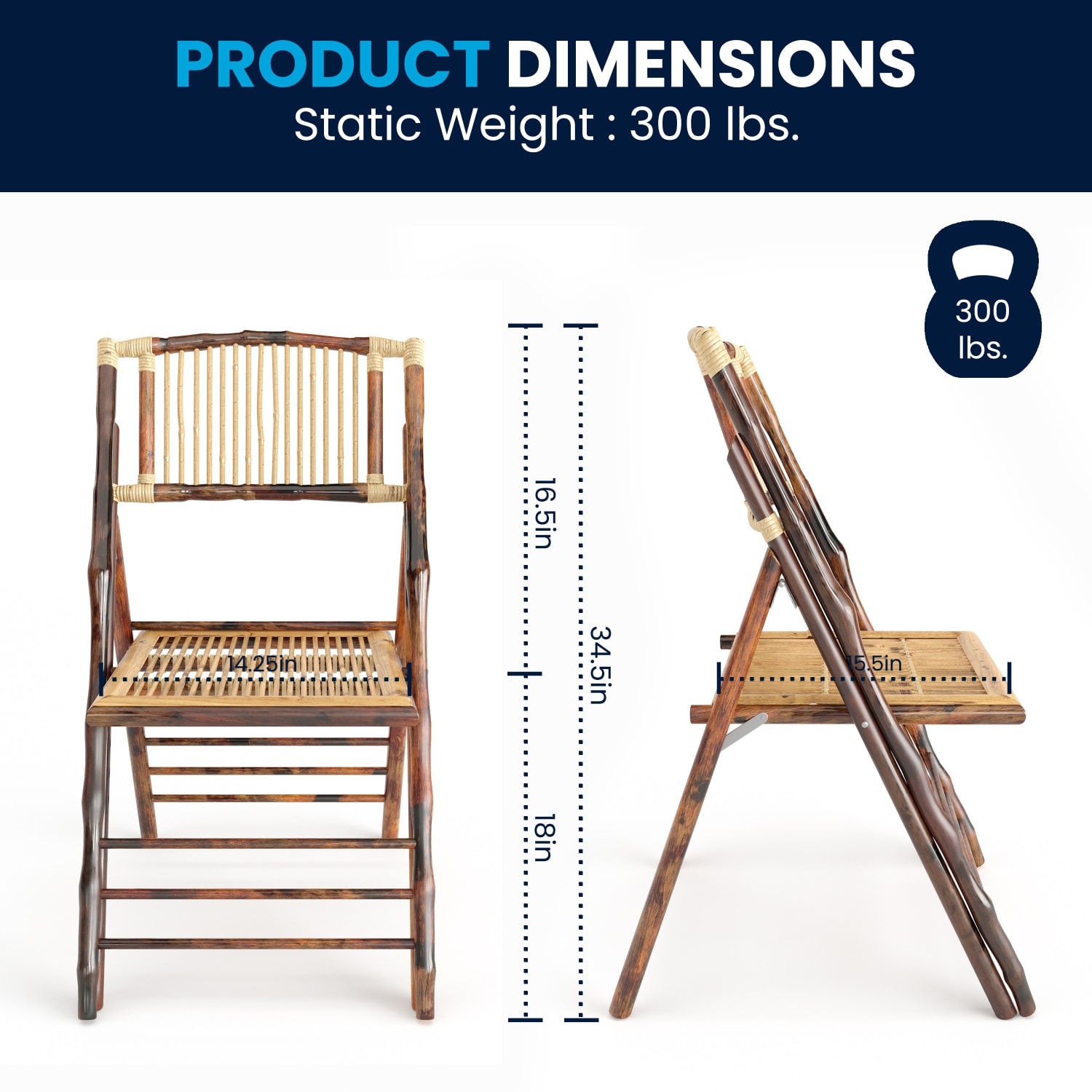 Flash Furniture Bamboo Wood Folding Chairs Bamboo Set Of 2 Chairs PopularChairscom