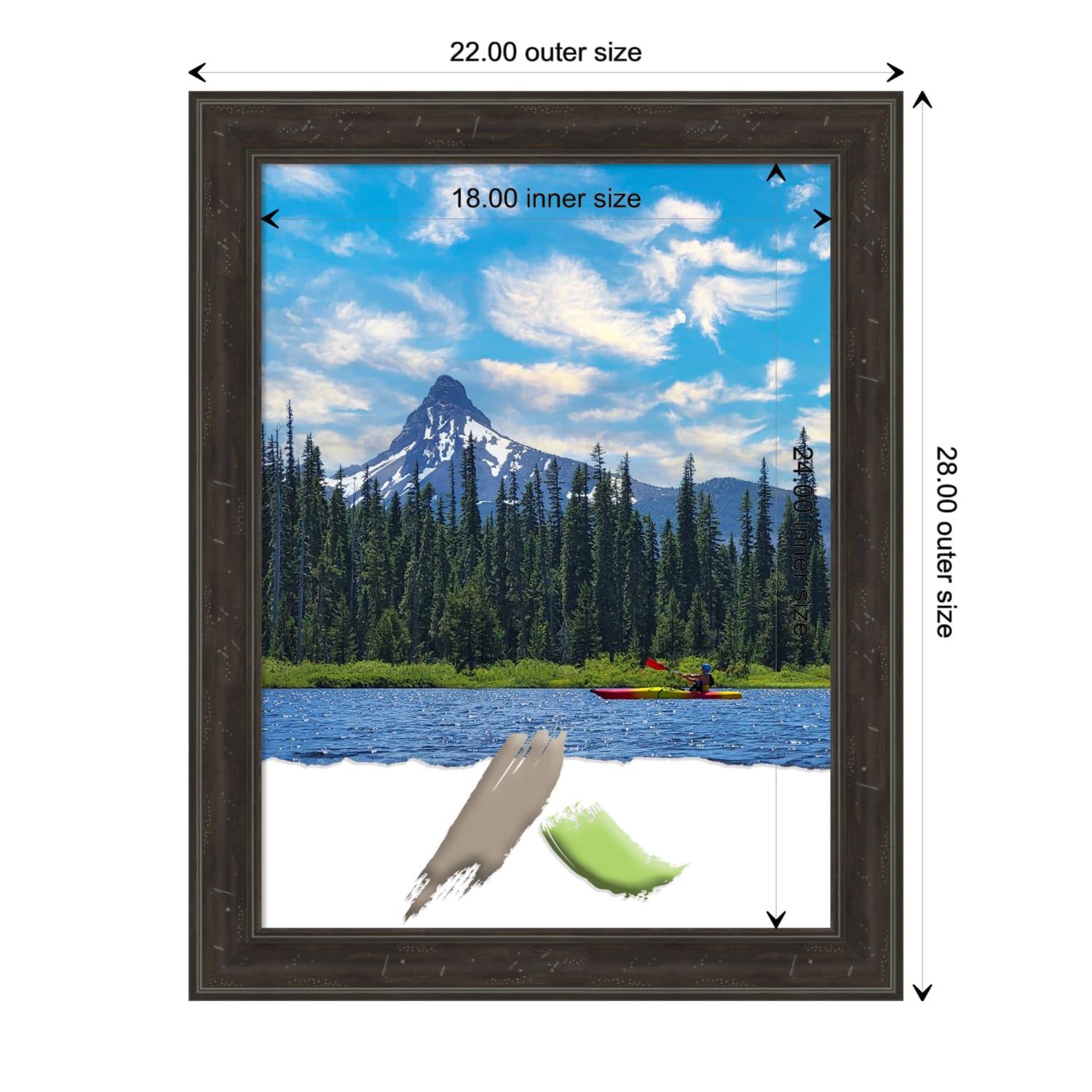 Amanti Art Shipwreck Narrow Picture Frame, 22in x 28in, Opening Size 18in x 24in, Greywash - Image 5