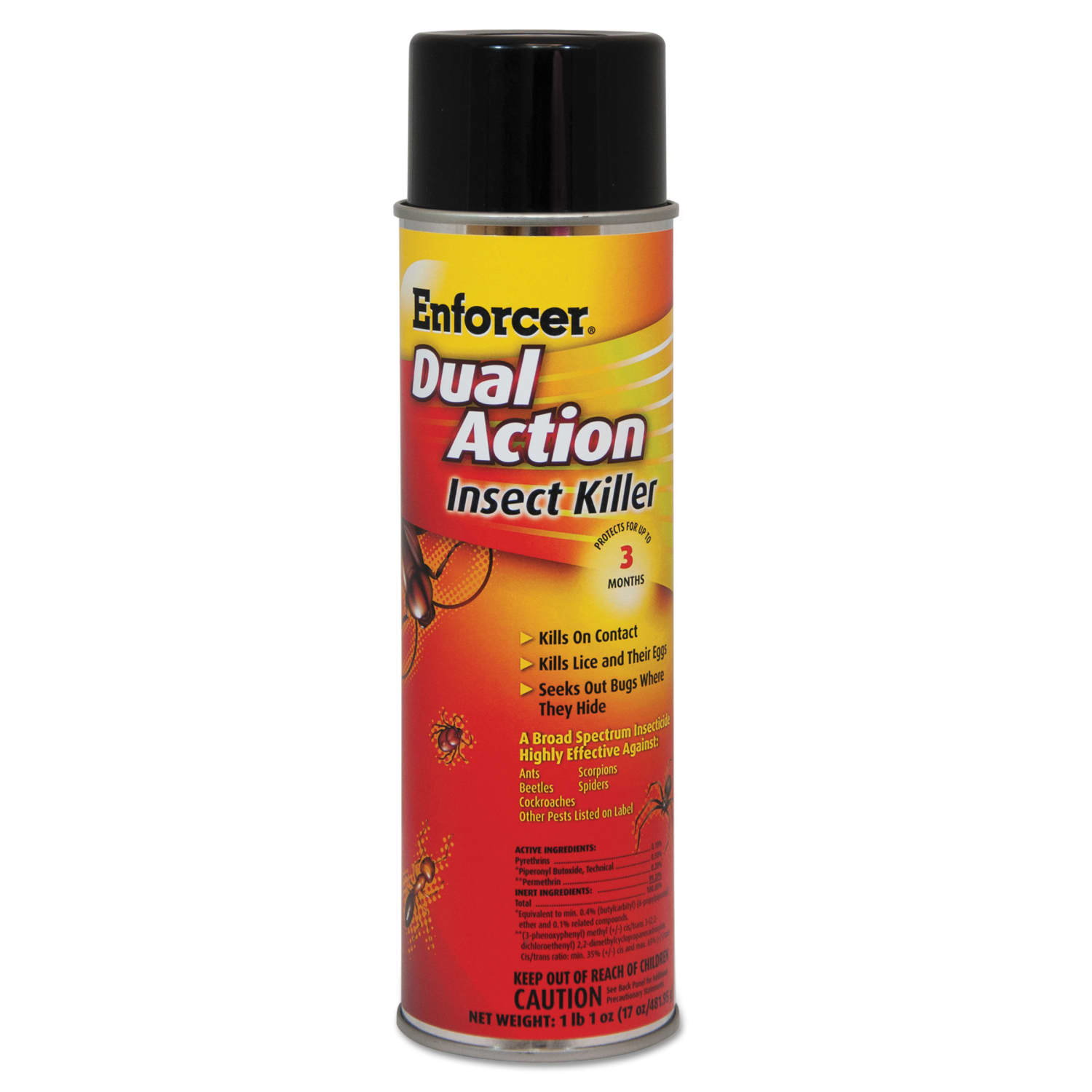 Enforcer Dual-Action Insect Killer, 17 Oz, Pack Of 12 Cans