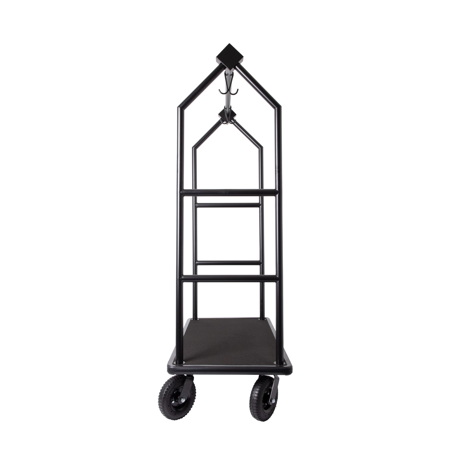 Hospitality 1 Source Contemporary Bellman's Cart, 75inH x 43inW x 25inD, Black Carpet/Black - Image 5