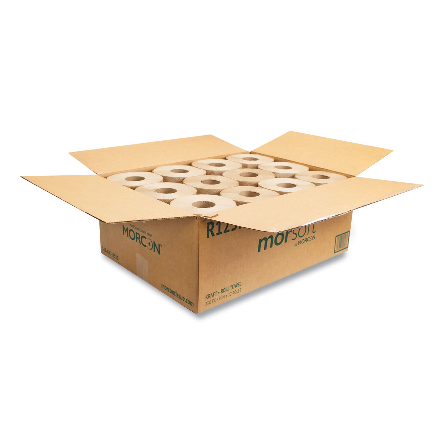 Morcon Tissue Morsoft Universal Roll Towels, 1-Ply, 8in x 350 ft, Brown, 12 Rolls/Carton - Image 4