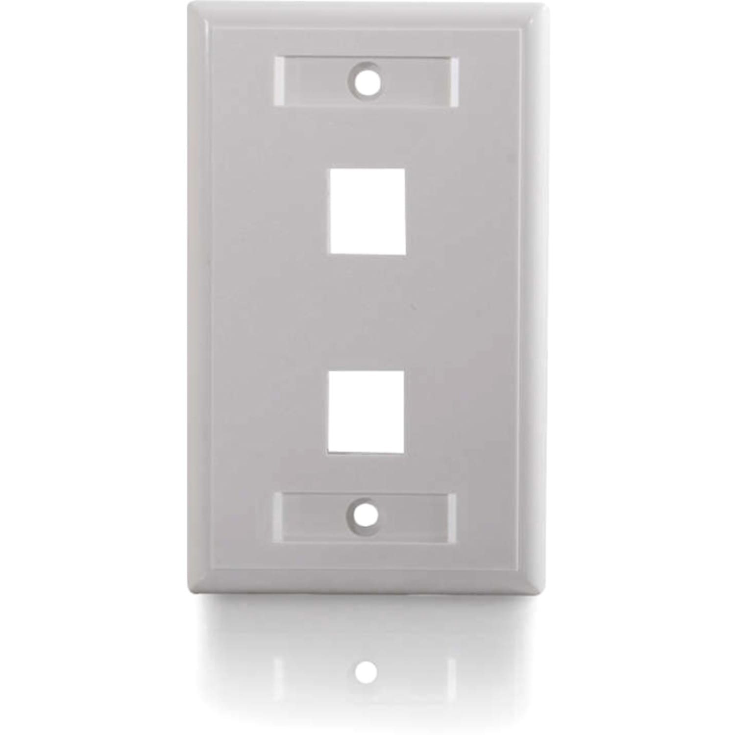 C2G 2-Port Single Gang Multimedia Keystone Wall Plate - White - 2 x Socket(s) - White - Image 5