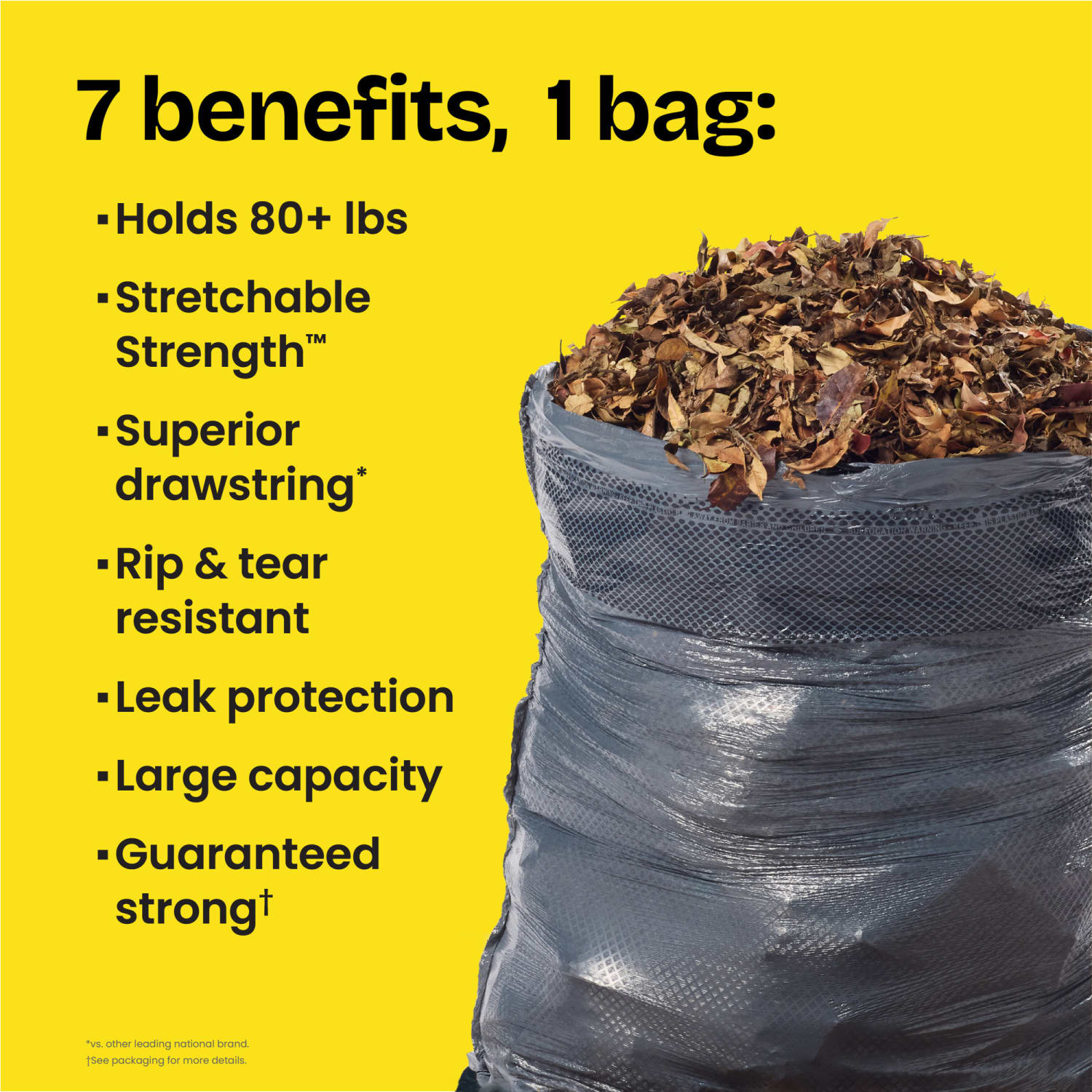 Glad ForceFlex Heavy Duty Large Drawstring Trash Bags, 30 Gallon, 68 Count - Image 3