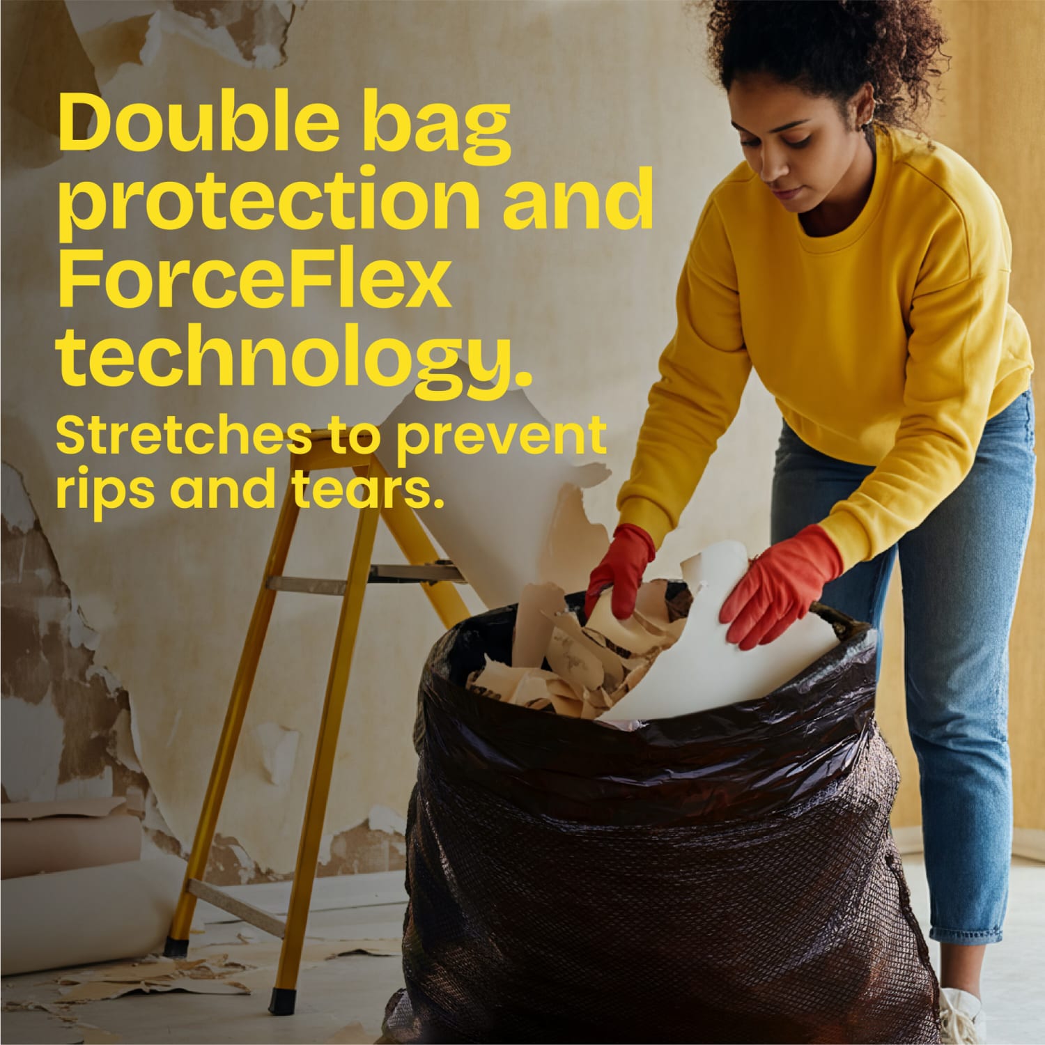 Glad ForceFlex Heavy Duty Large Drawstring Trash Bags, 30 Gallon, 68 Count - Image 5
