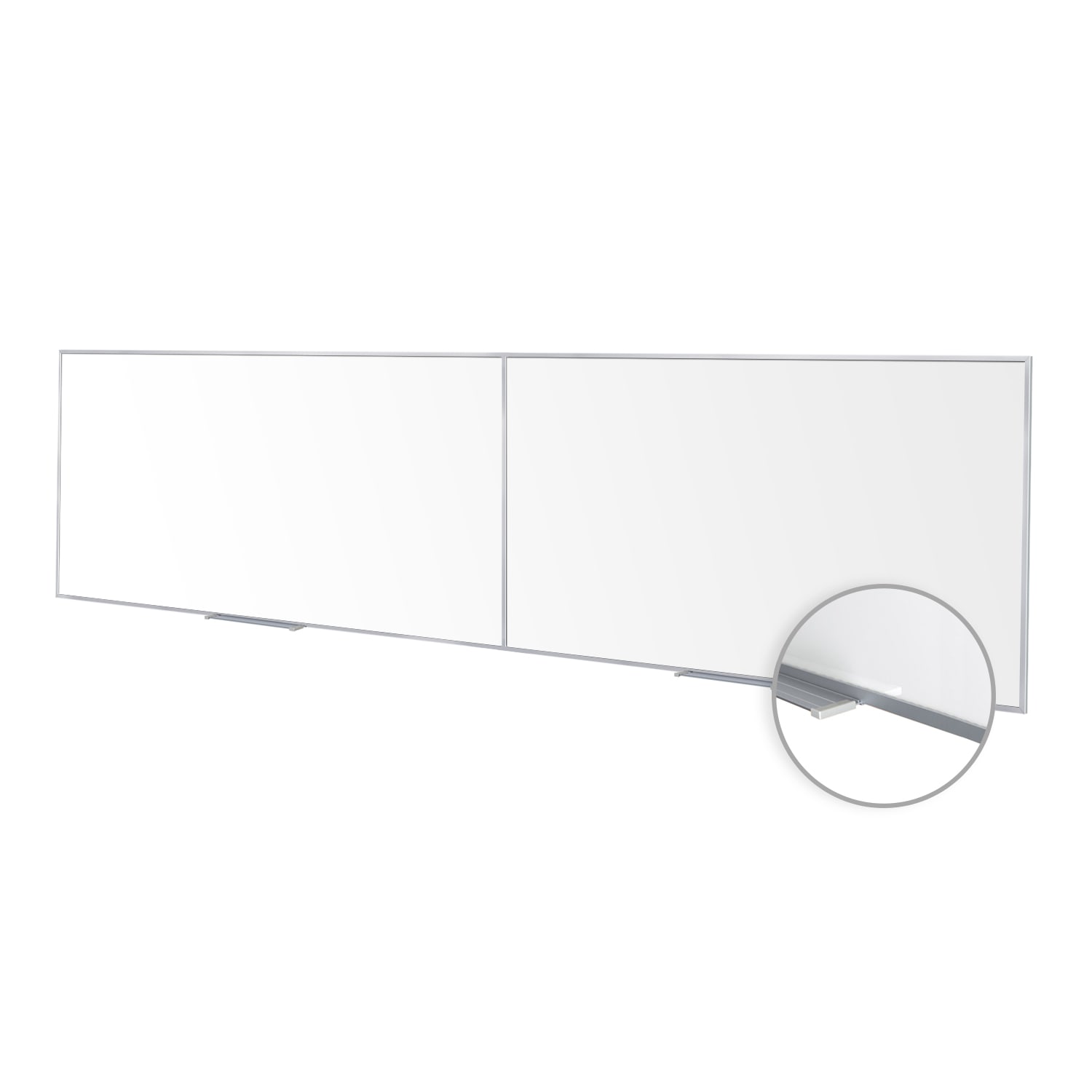 Ghent Magnetic Dry-Erase Whiteboard, Porcelain, 48-1/2in x 193in, White, Satin Aluminum Frame - Image 4