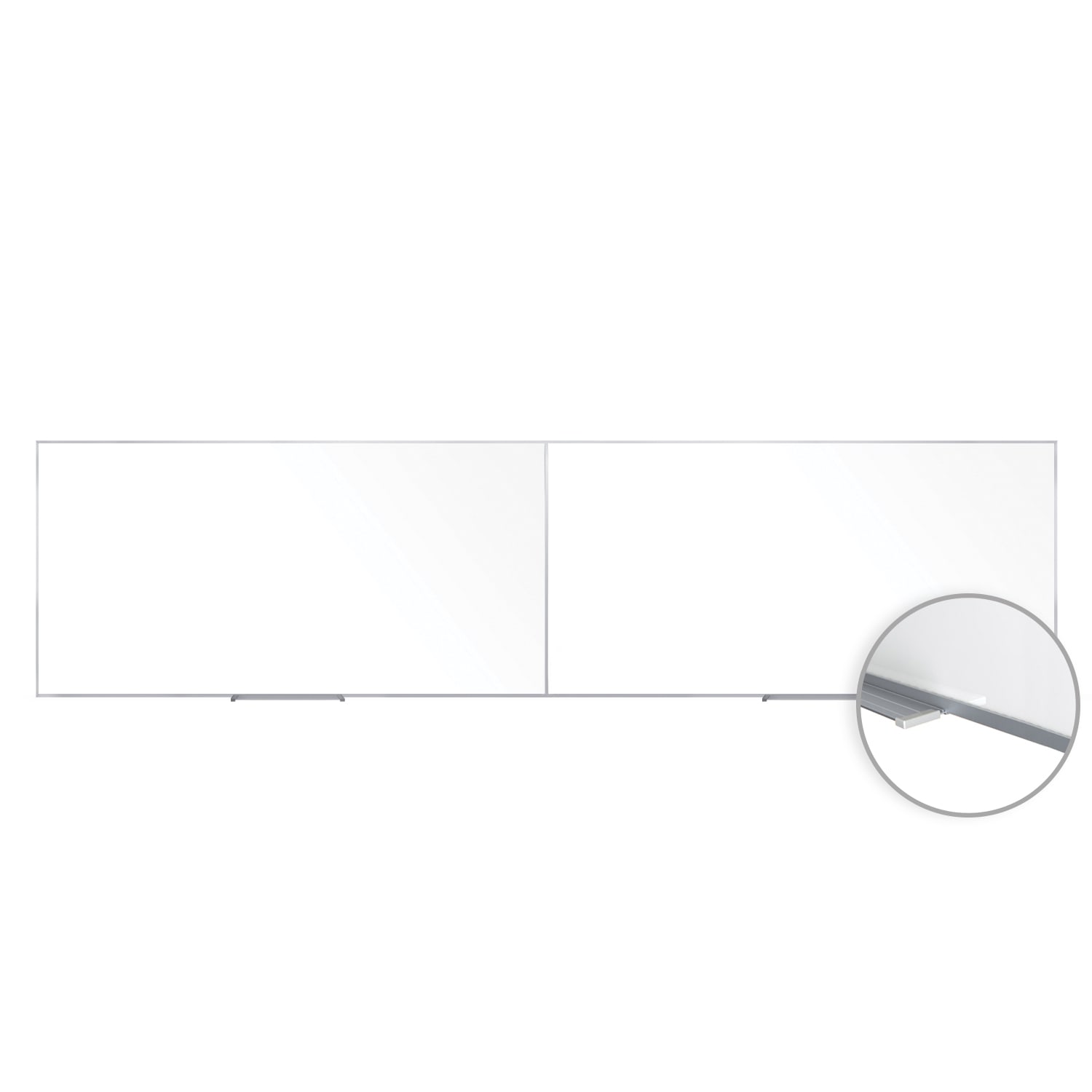 Ghent Magnetic Dry-Erase Whiteboard, Porcelain, 48-1/2in x 193in, White, Satin Aluminum Frame - Image 5