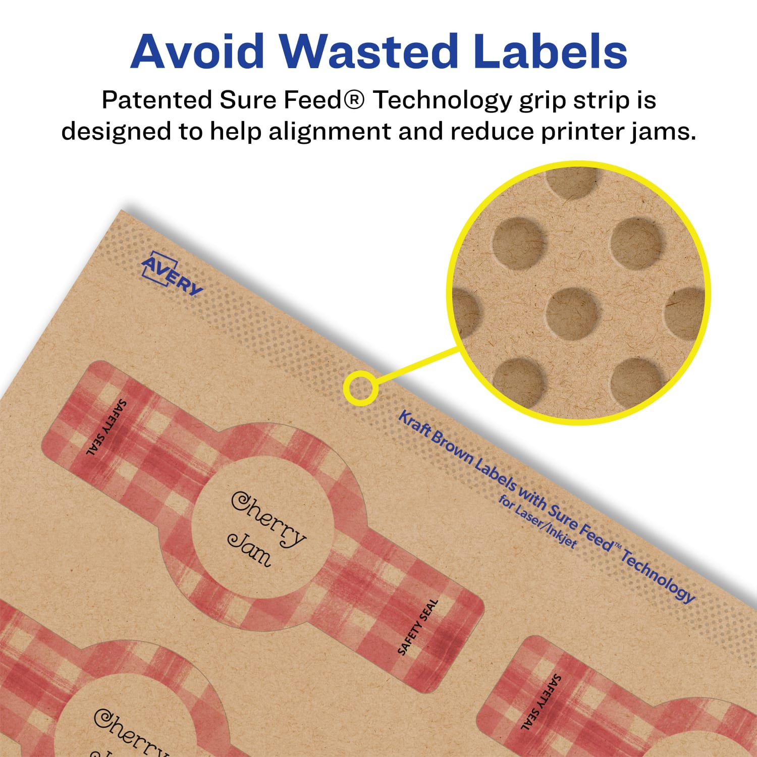 Avery Kraft Permanent Labels With Sure Feed, 94122-KMP25, Cigar, 1-1/2in x 3-1/2in, Brown, Pack Of 250 - Image 5