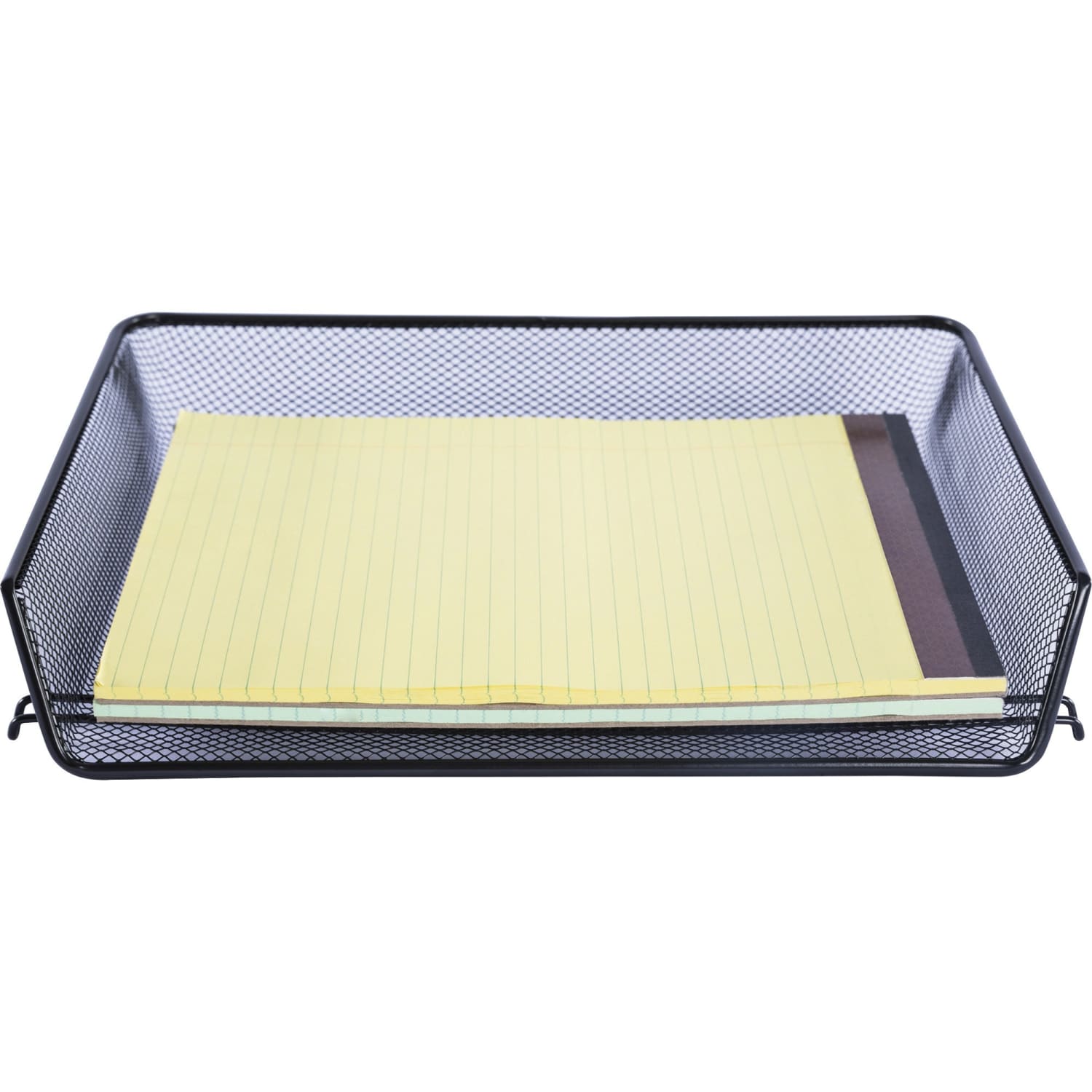 Lorell Mesh Side-Loading Document Tray, Letter/Legal Size, Black, Set Of 2 - Image 4