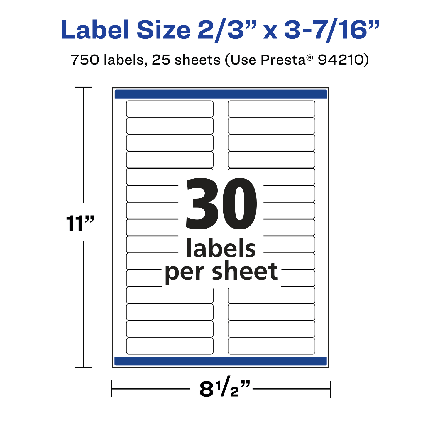 Avery Removable Labels With Sure Feed, 94210-RMP25, Rectangle, 2/3in x 3-7/16in, White, Pack Of 750 Labels - Image 6
