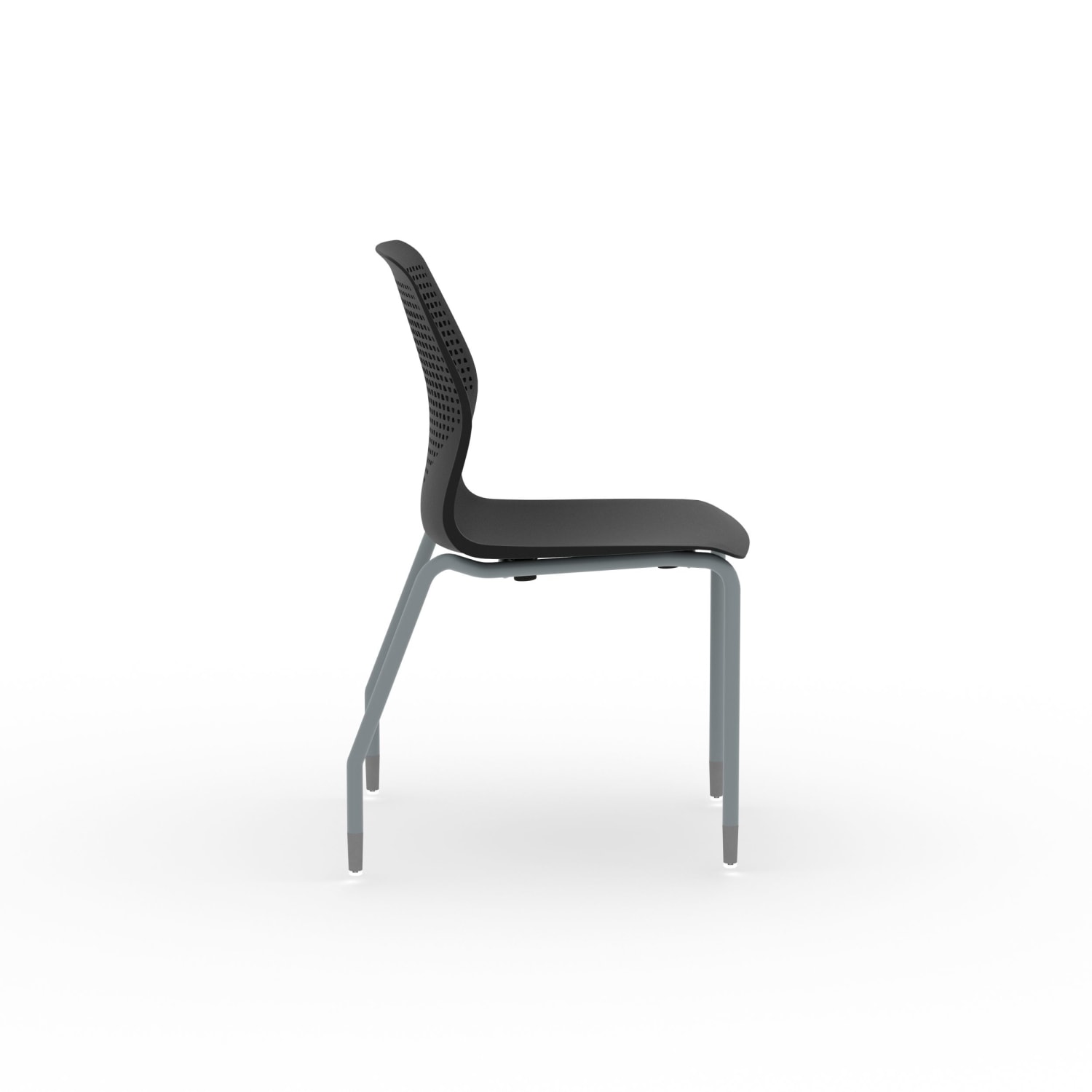 HON Etch 4-Leg Plastic Shell Armless Stacking Chairs, Regatta/Textured Titanium, Set Of 2 Chairs - Image 4