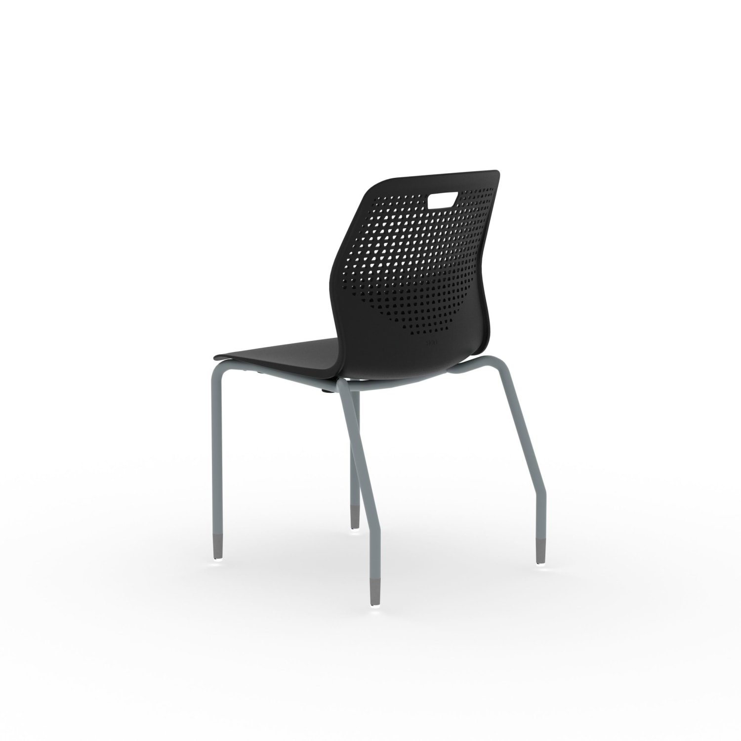 HON Etch 4-Leg Plastic Shell Armless Stacking Chairs, Regatta/Textured Titanium, Set Of 2 Chairs - Image 6