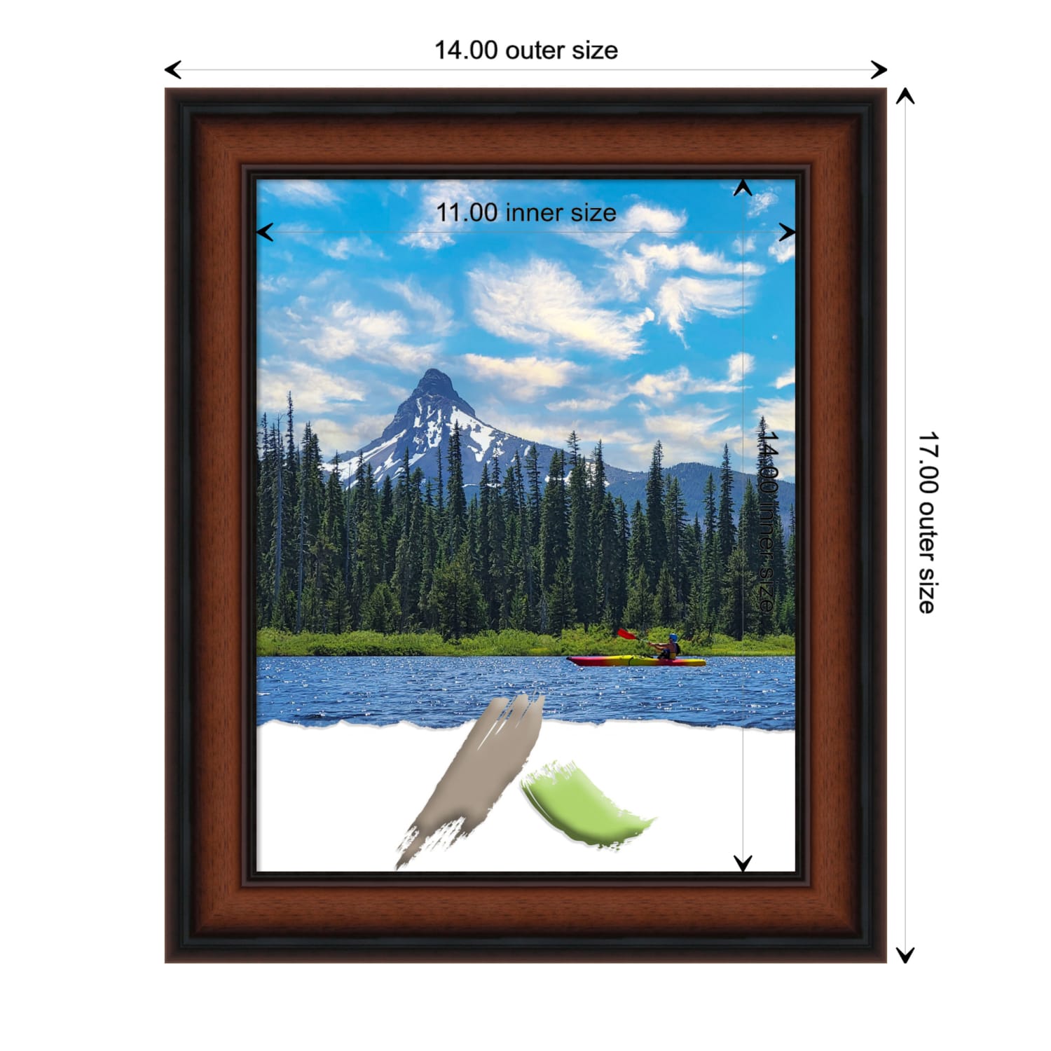 Amanti Art Narrow Wood Picture Frame, Opening Size 11in x 14in, 14in x 17in, Cyprus Walnut - Image 5