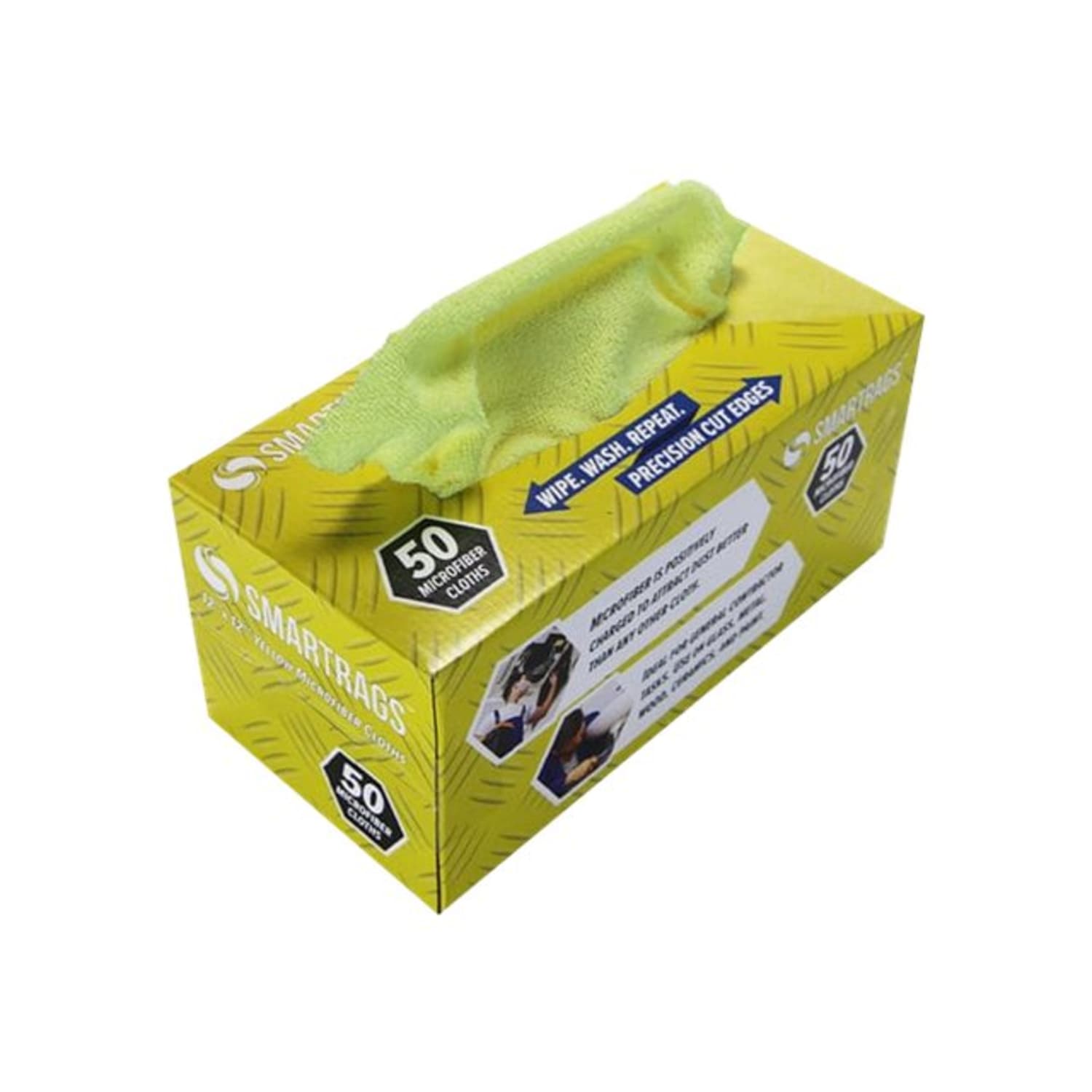 Hospeco SmartRags Disposable Microfiber Towels, 18 Gram, 180 GSM, 12in x 12in, Yellow, 50 Towels Per Box, Case Of 8 Boxes - Image 4