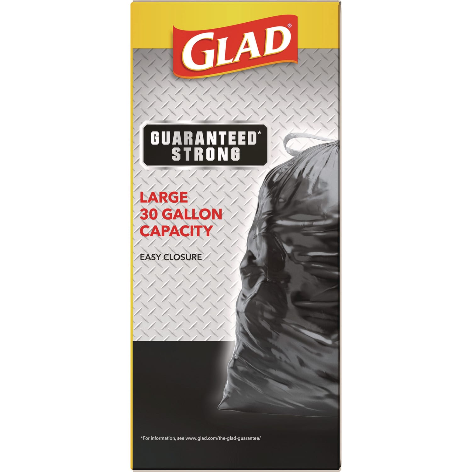 Glad Guaranteed Strong Large Drawstring Trash Bags, Three-Ply, 30 gal, 1.05 mil, 30 x 33, Black, 28 Bags/Box, 6 Boxes/Carton - Image 4