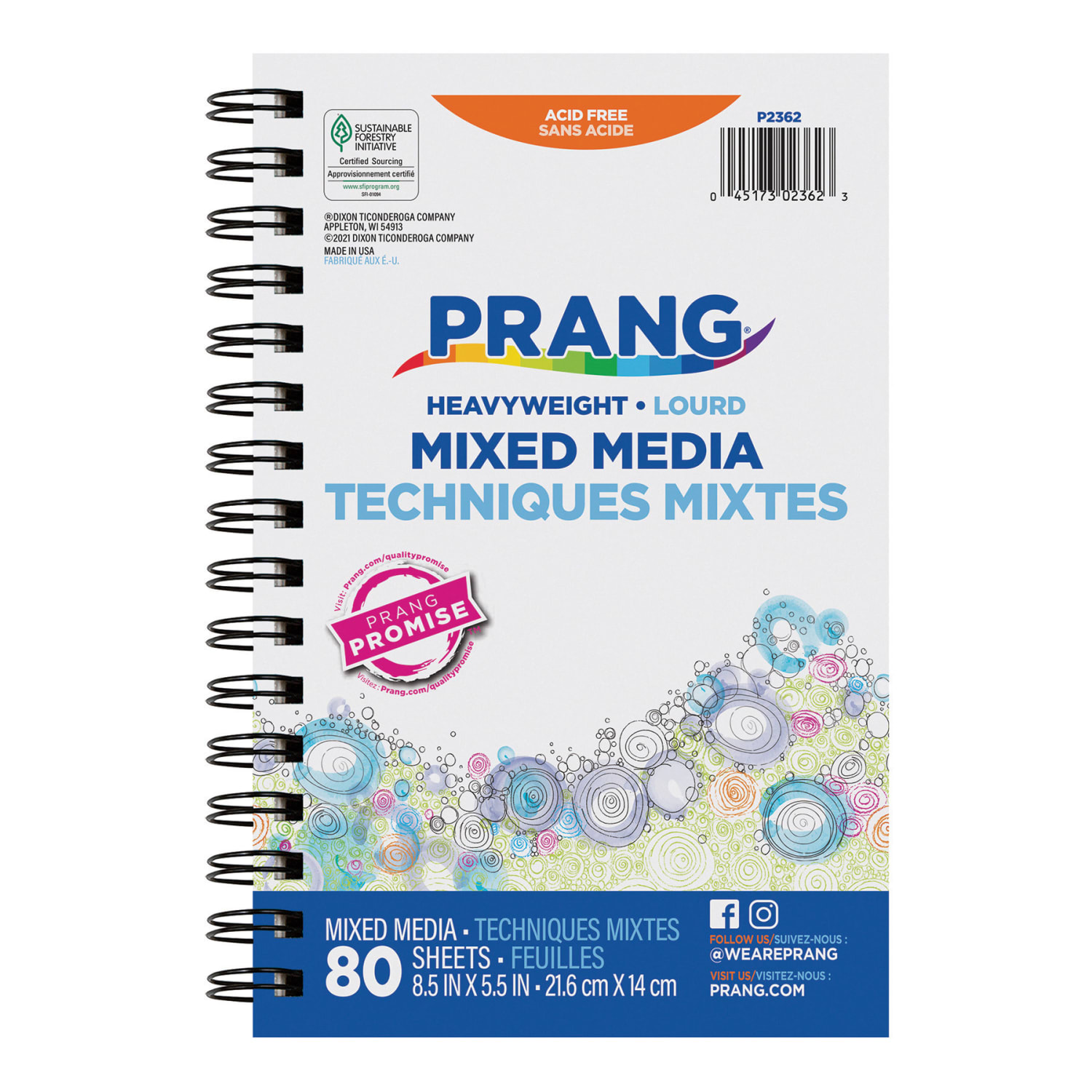 Prang Mixed Media Journals, 8-1/2in x 5-1/2in, White, 80 Sheets Per Journal, Pack Of 12 Journals - Image 3