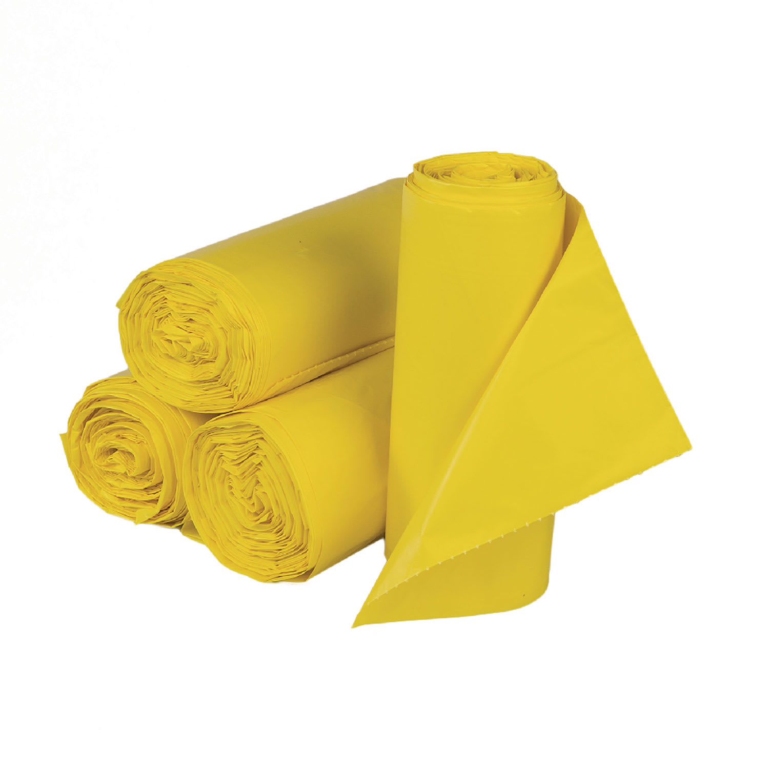Interplast Group Low Density Commercial Can Liners, Infectious Waste Biohazard, 30 gal, 1.15 mil, 30in x 43in, Yellow, 25 Bags/Roll, 6 Rolls/CT - Image 3