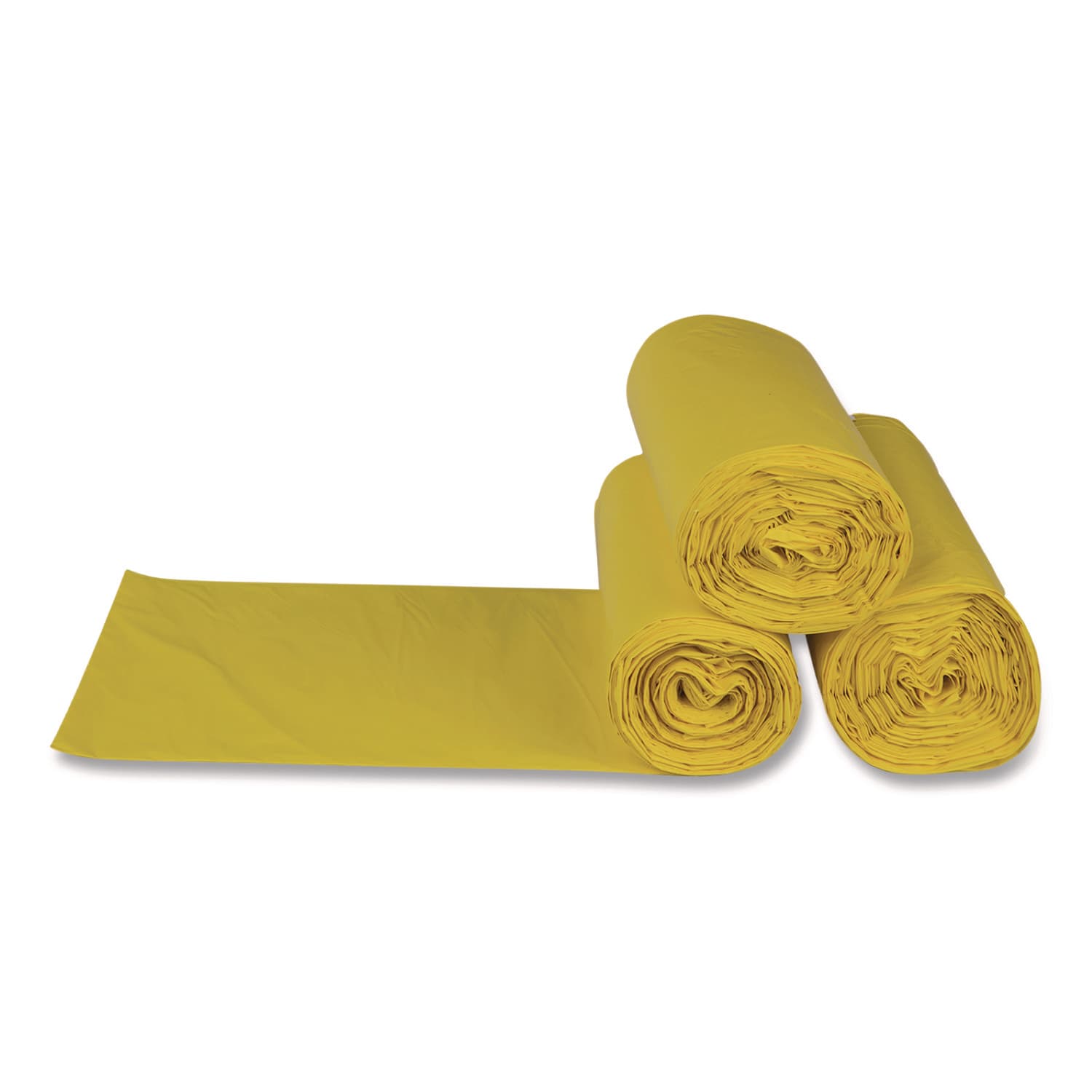 Interplast Group Low Density Commercial Can Liners, Infectious Waste Biohazard, 30 gal, 1.15 mil, 30in x 43in, Yellow, 25 Bags/Roll, 6 Rolls/CT - Image 5