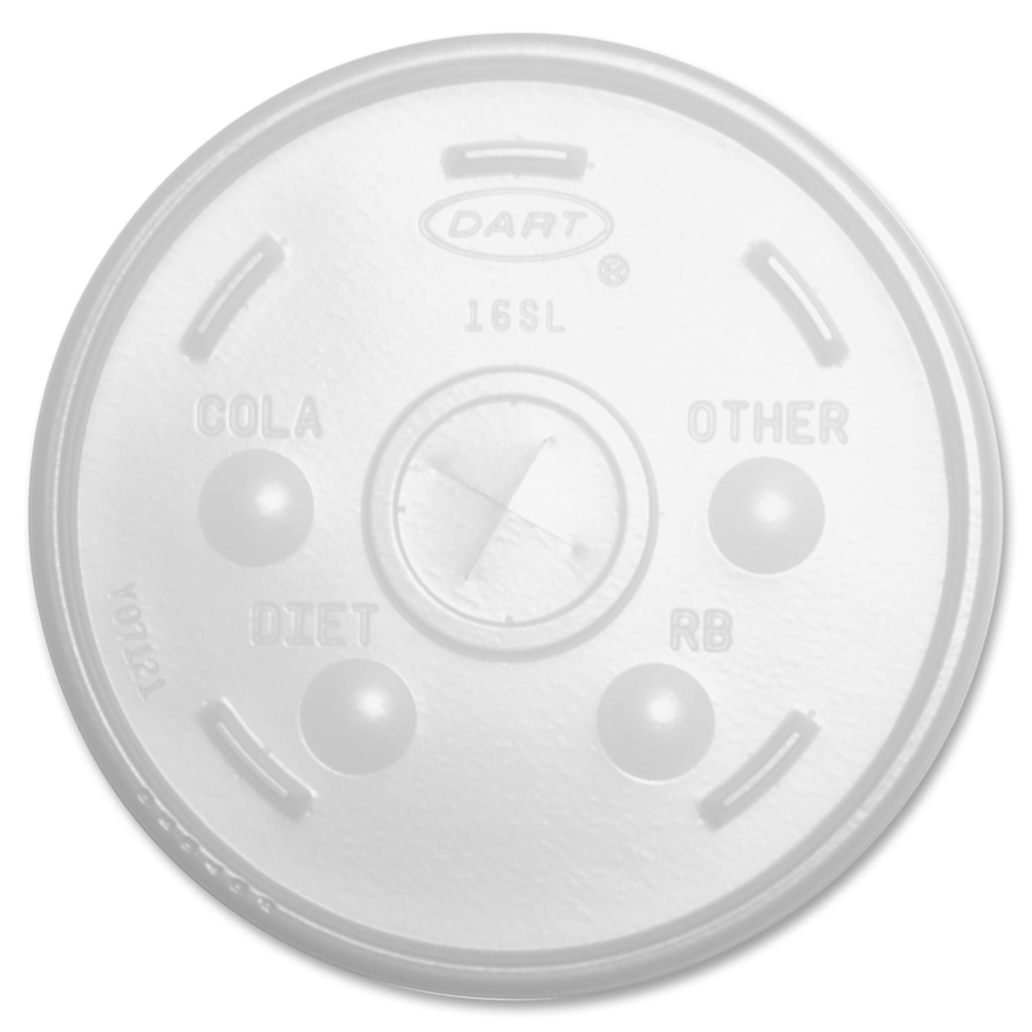 Dart Translucent Slotted Foam Cup Lids - Translucent - 100/Pack - 10 / Carton - Image 4
