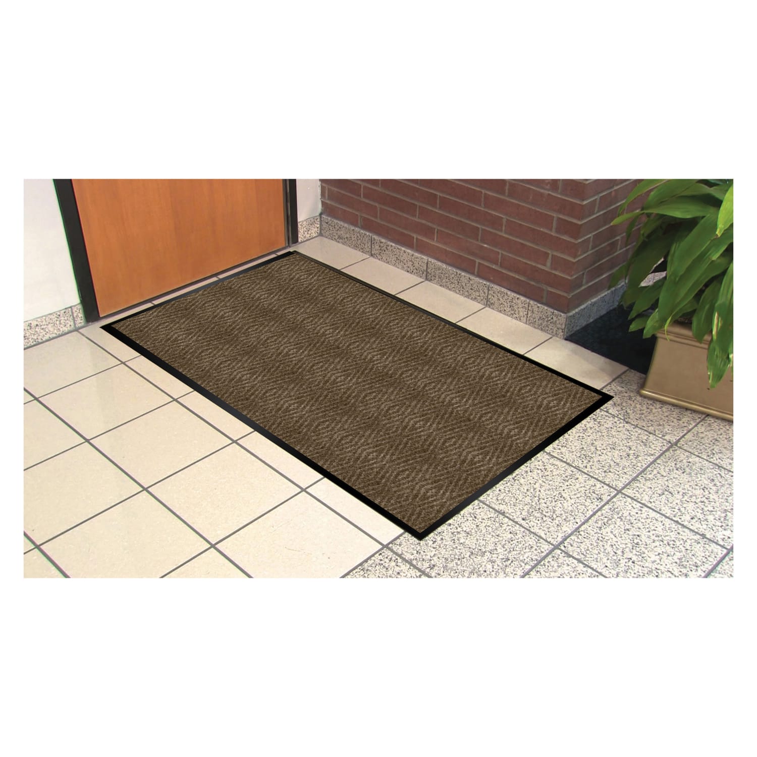 Genuine Joe Dual-Ribbed Indoor Floor Mat, 3ft x 5ft, Chocolate - Image 3