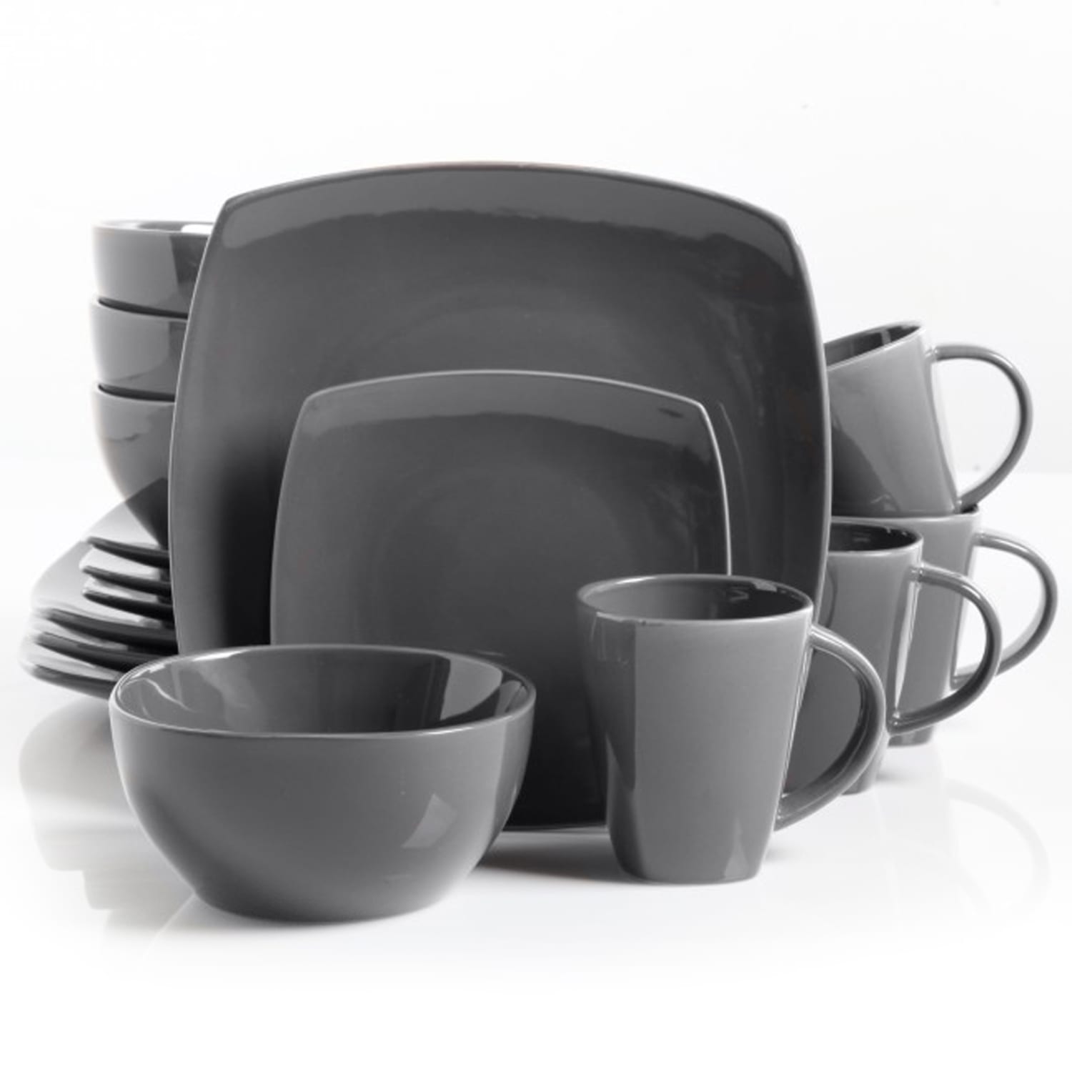 Gibson Home Soho Lounge 16-Piece Dinnerware Set, Gray - Image 6
