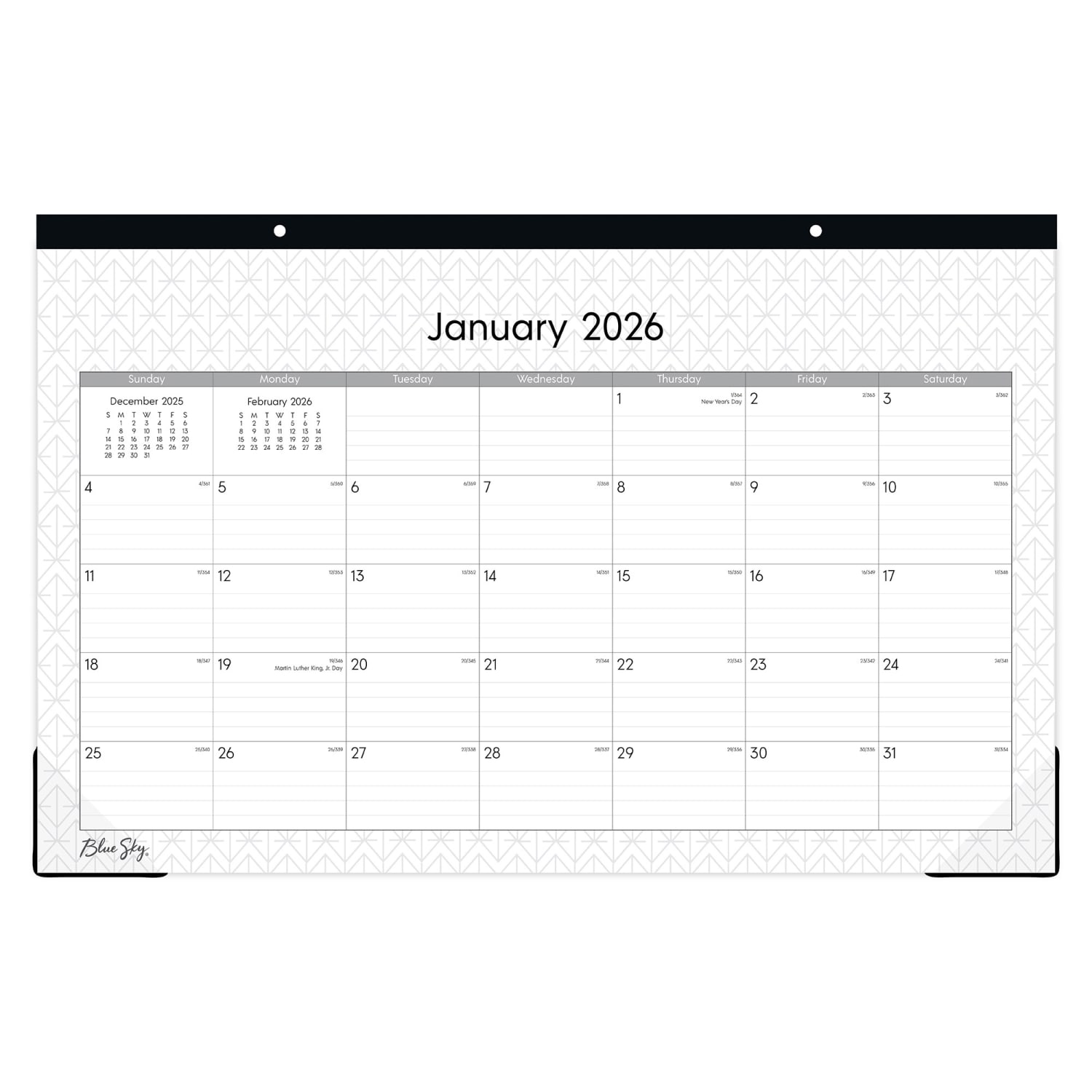 2026 Blue Sky Monthly Desk Pad Calendar, 11in x 17in, Enterprise, January To December, 111293