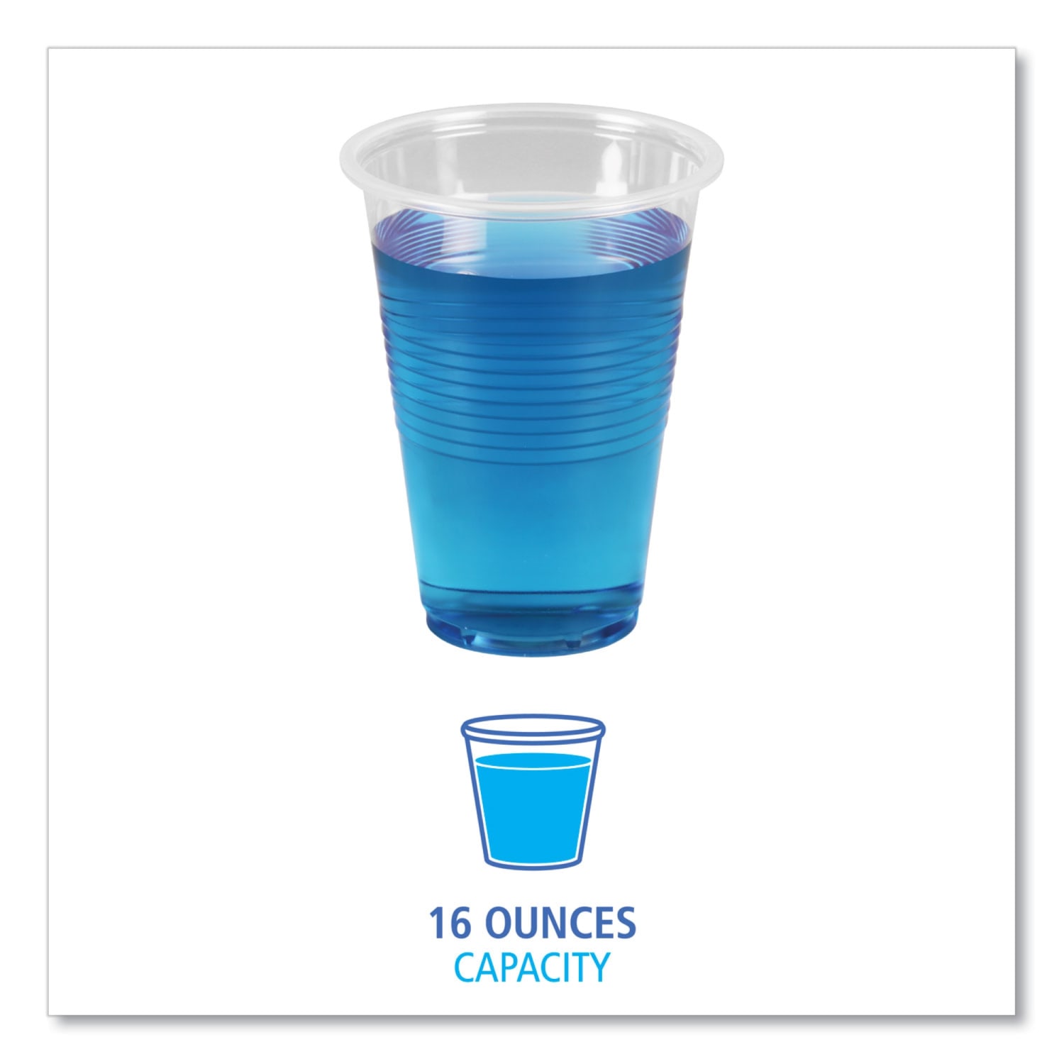 Boardwalk Plastic Cold Cups, 16 Oz, Clear, Sleeve Of 50 Cups, Carton Of 20 Sleeves - Image 3