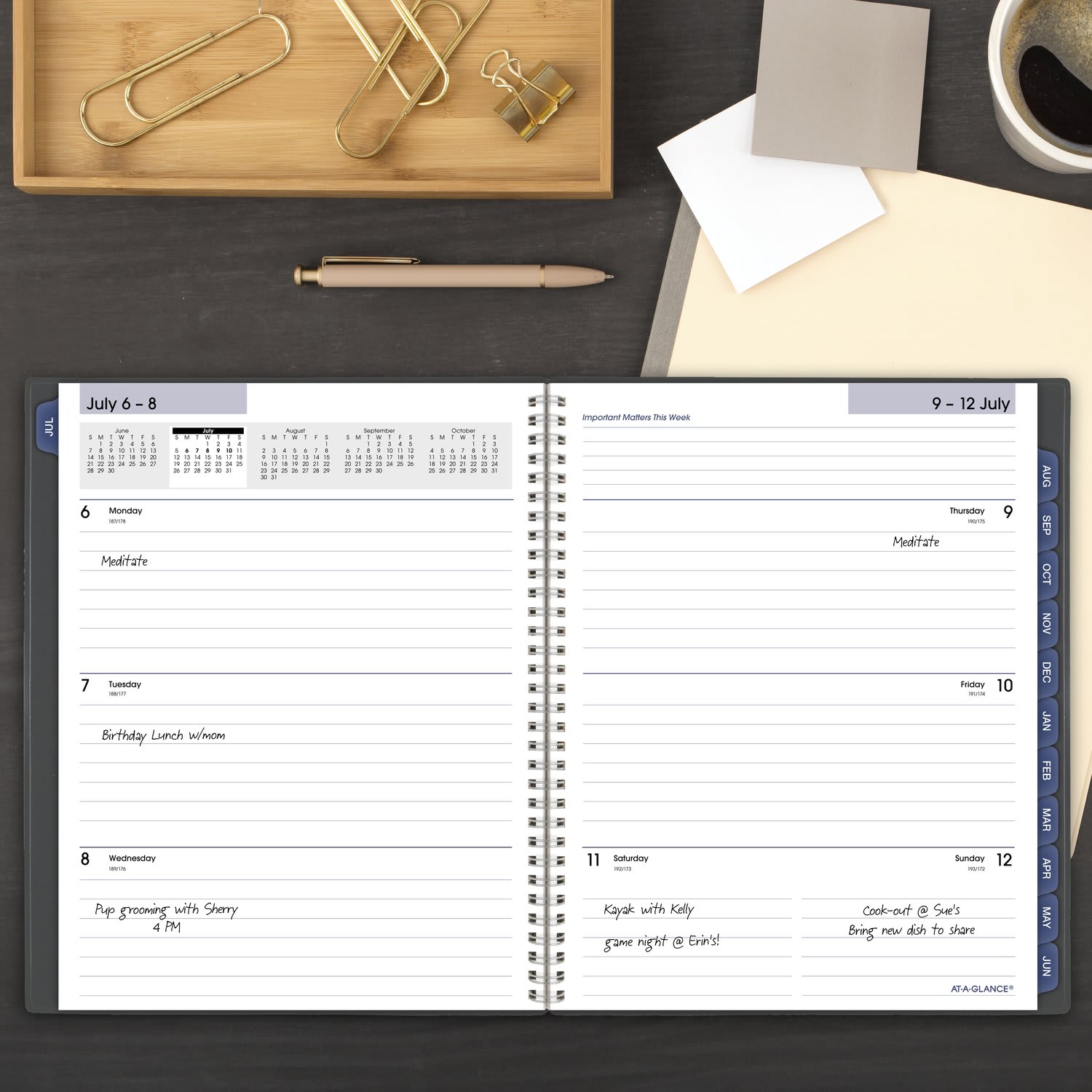 AT-A-GLANCE DayMinder Academic 2026-2027 Weekly Monthly Planner, Charcoal, Large, 8 1/2in x 11in - Image 3