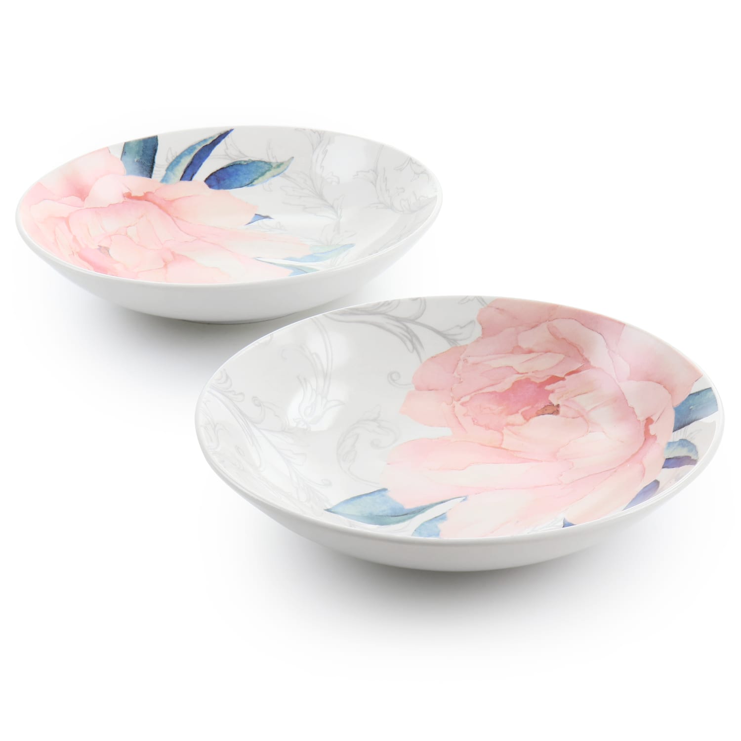 Martha Stewart Peony 2-Piece Dinner Bowl Set, 9in, Pink - Image 3