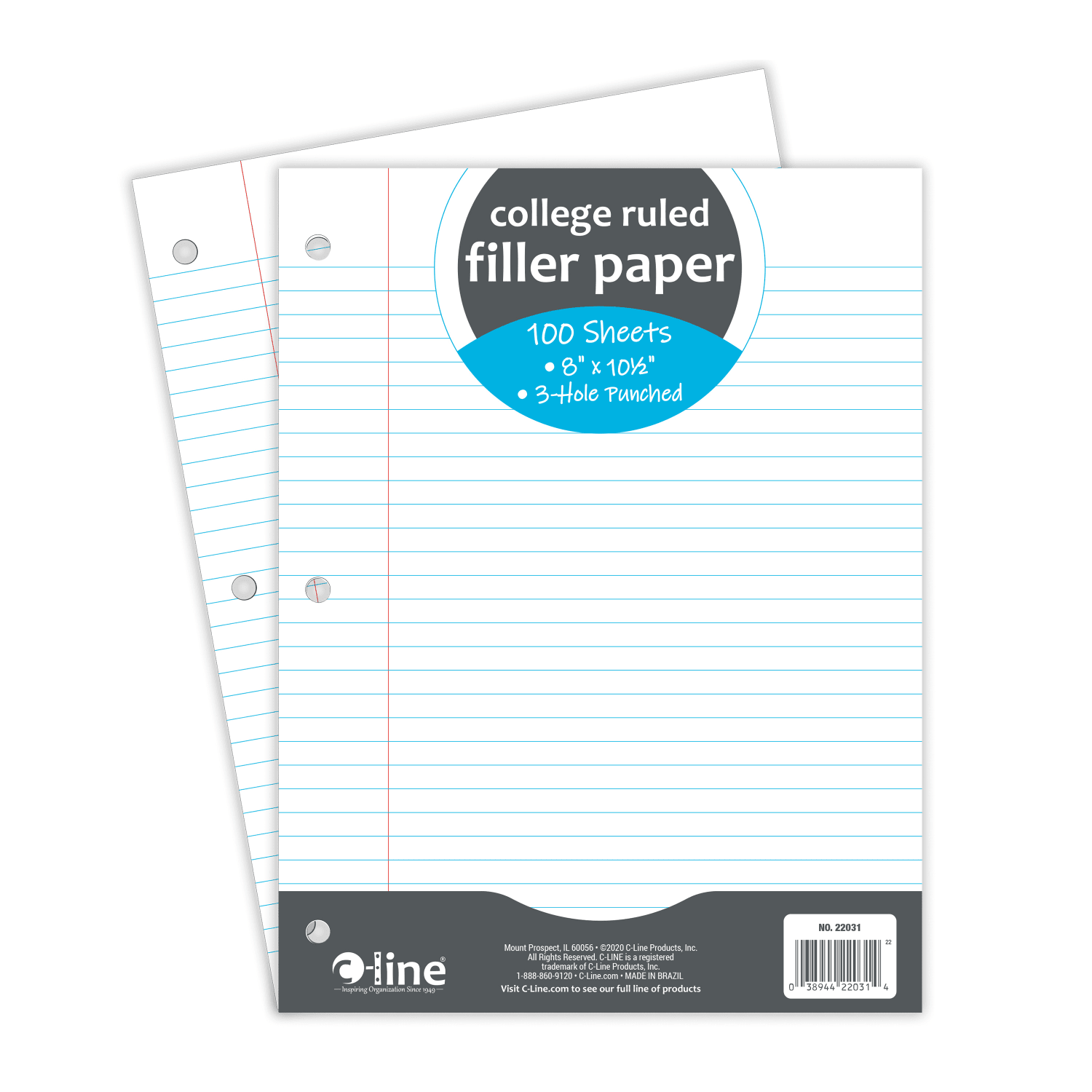C-Line Filler Paper, 8in x 10-1/2in, College Rule, 100 Sheets Per Ream, White, Pack Of 36 Reams - Image 4