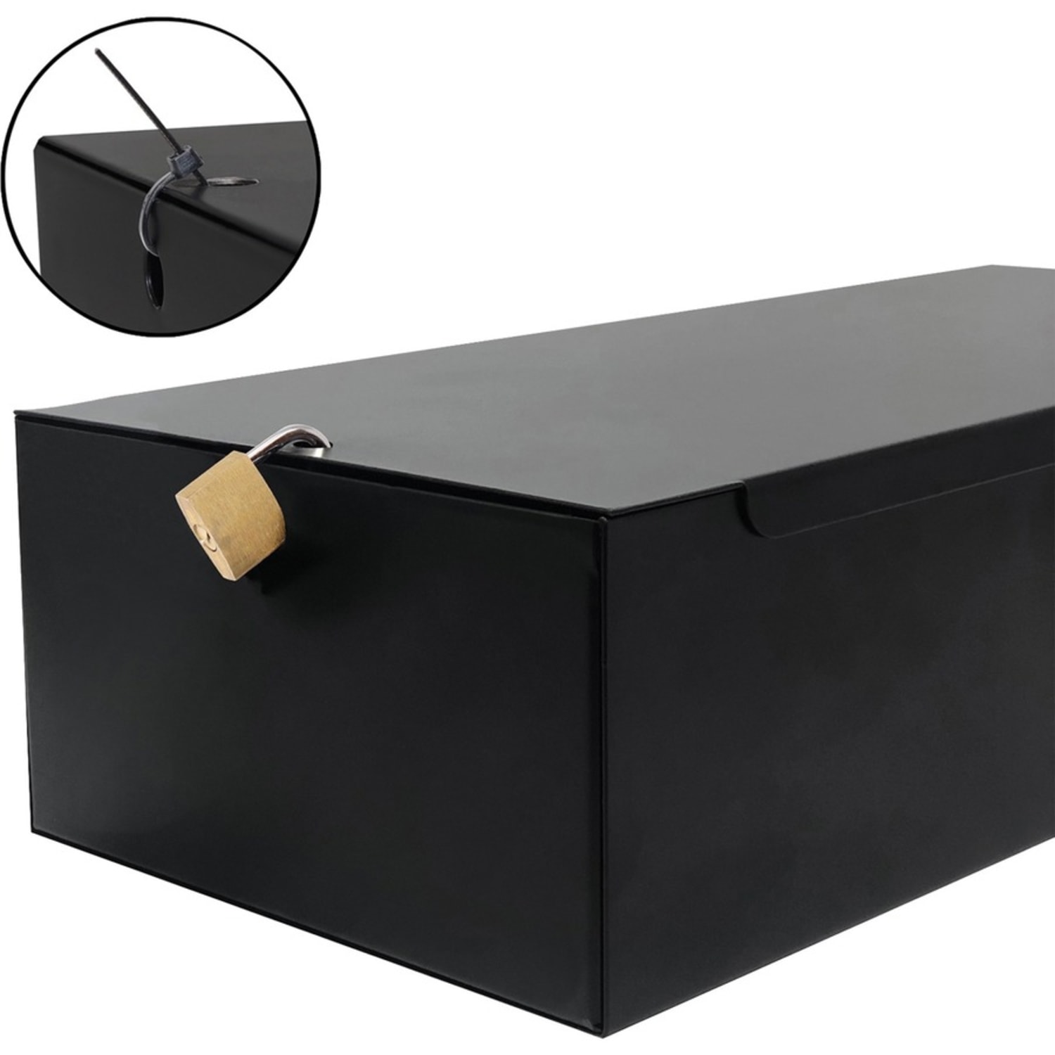 Nadex Coins Steel 5-Compartment Currency Tray with Coin Tray Insert and Lockable Cover - Stainless Steel, Plastic, Metal - Black - 7in Height x 15.4in Width - Image 6
