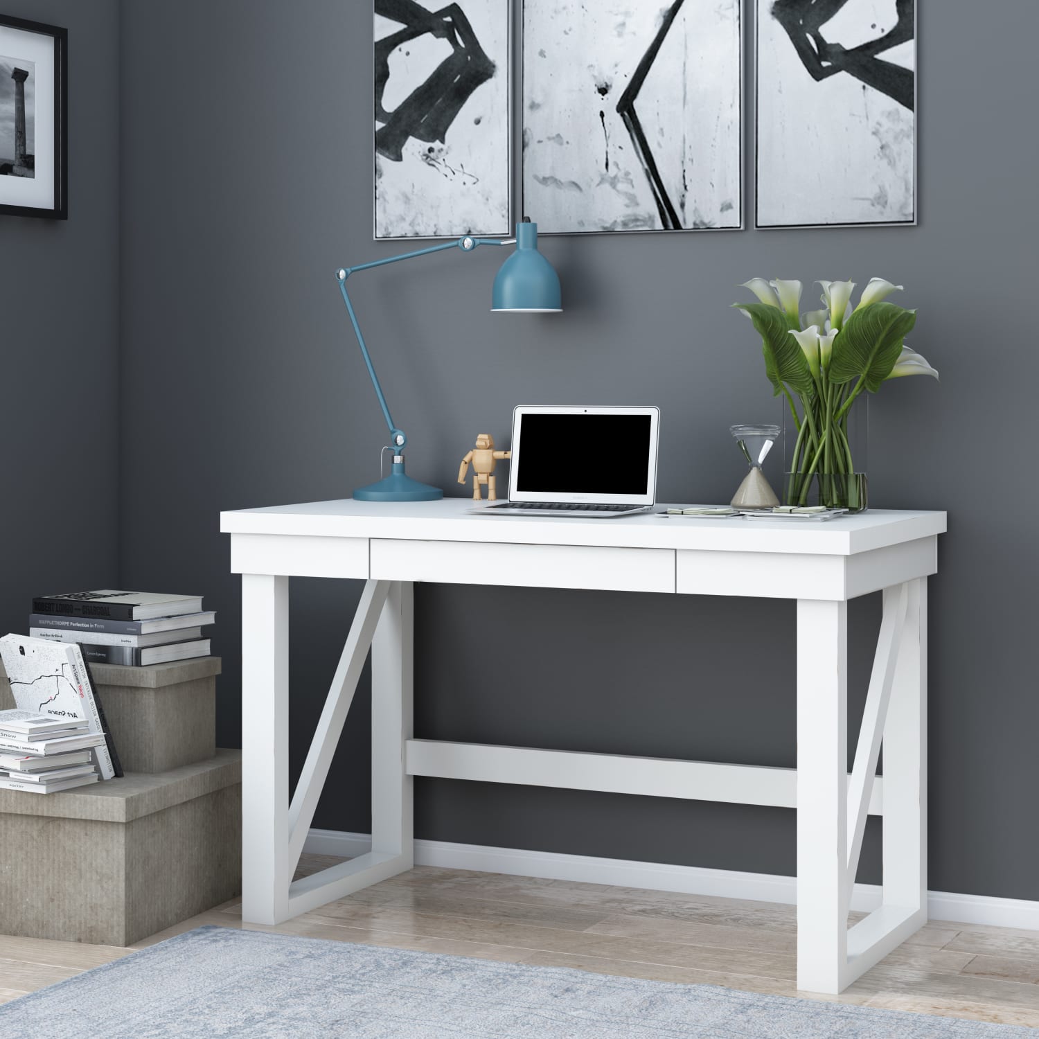 Ameriwood Home Crestwood 48inW Computer Desk, White - Image 4