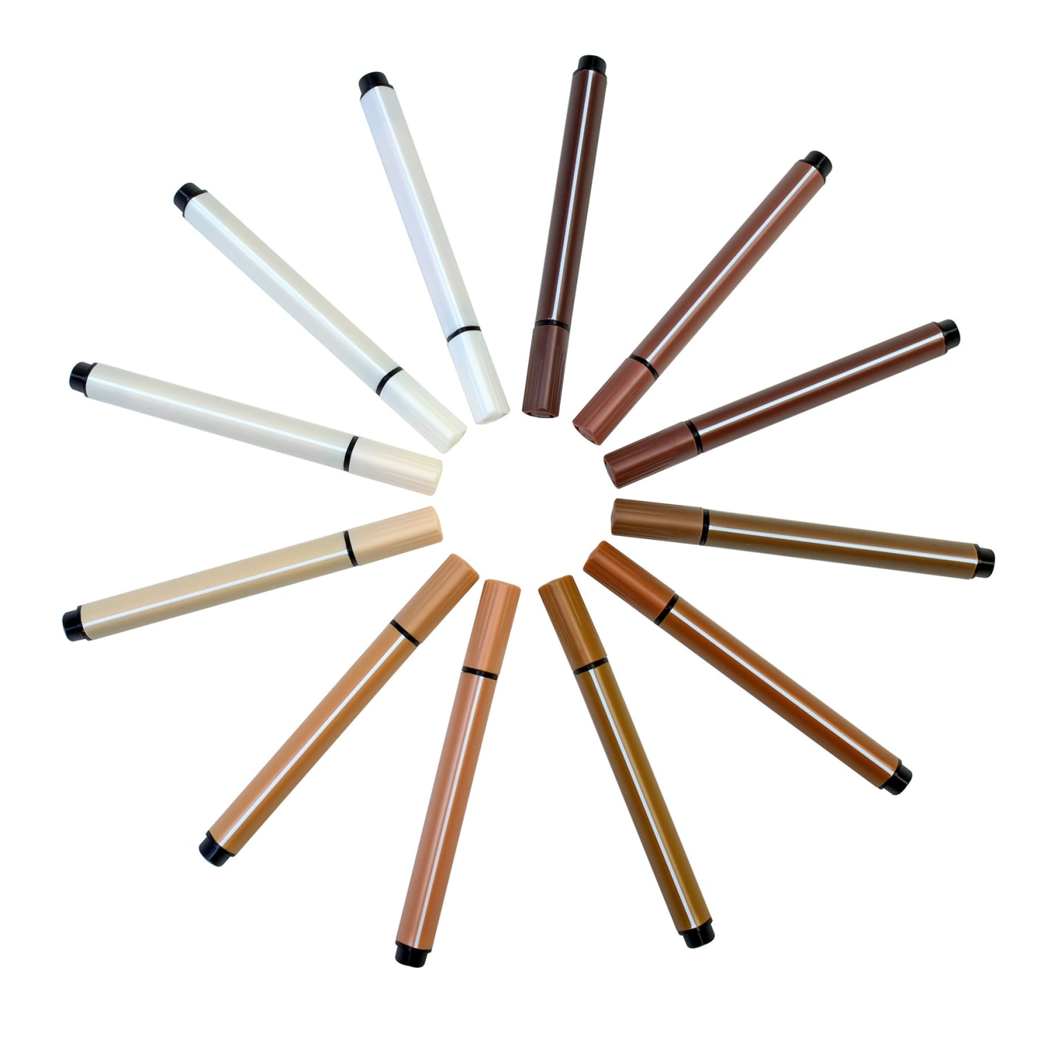 The Pencil Grip Triangular Magic Stix Markers, Bullet Point, Global Skin Tones, 12 Markers Per Pack, Set Of 6 Packs - Image 5
