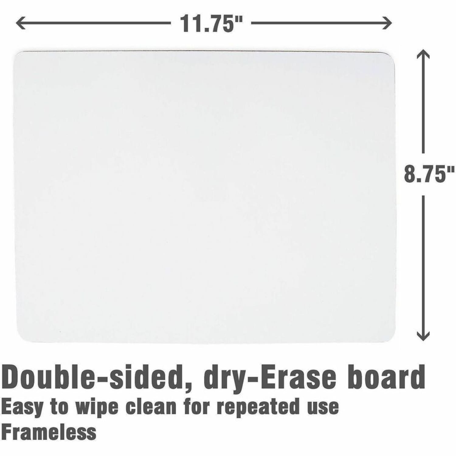 Lorell Double-Sided Dry-Erase Lap Boards - White Hardboard, Melamine Surface - Lap - Wipeable - 6 / Pack - Image 3