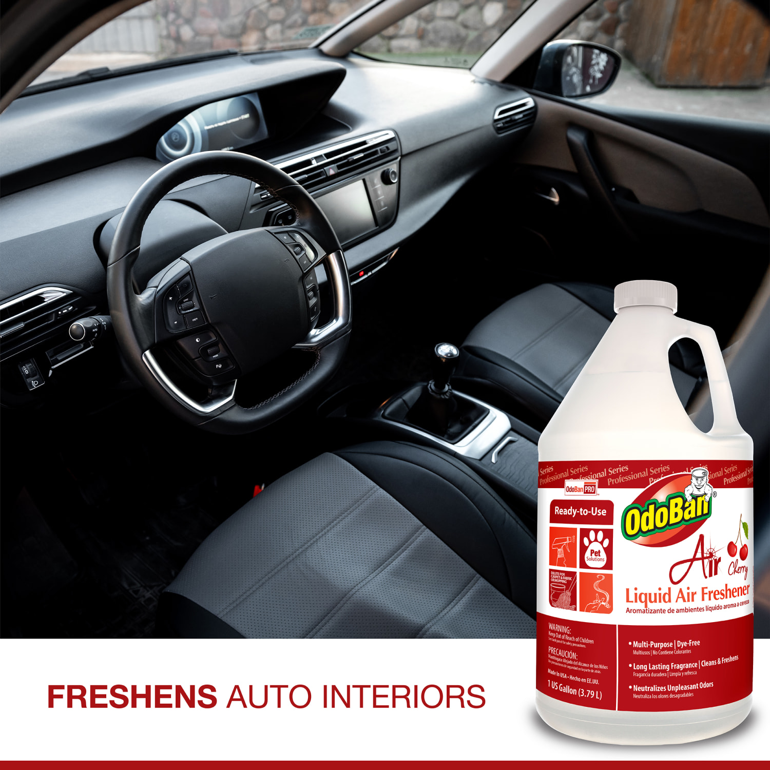 OdoBan Professional Series Ready-to-Use Air Cherry Liquid Air Freshener, Cherry Scent, 1 Gallon - Image 4