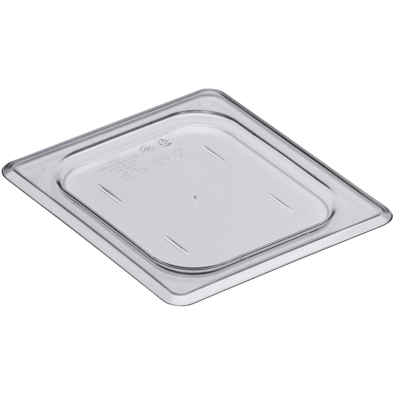 Cambro Camwear Polycarbonate Flat Lids, 1/6 Size, Clear, Pack Of 6 Lids