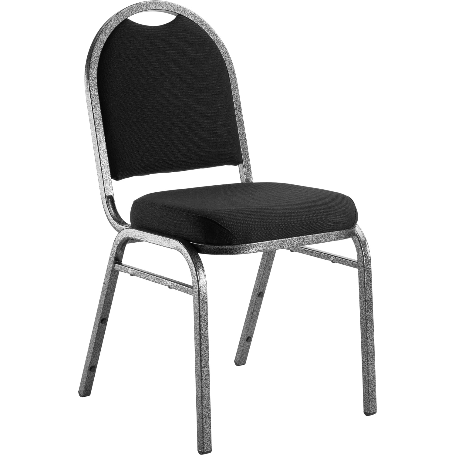 National Public Seating 9200 Series: Dome-Back  Premium Fabric Upholstered Banquet Stack Chair, Ebony Black Seat/Silvervein Frame, Set Of 2 - Image 4