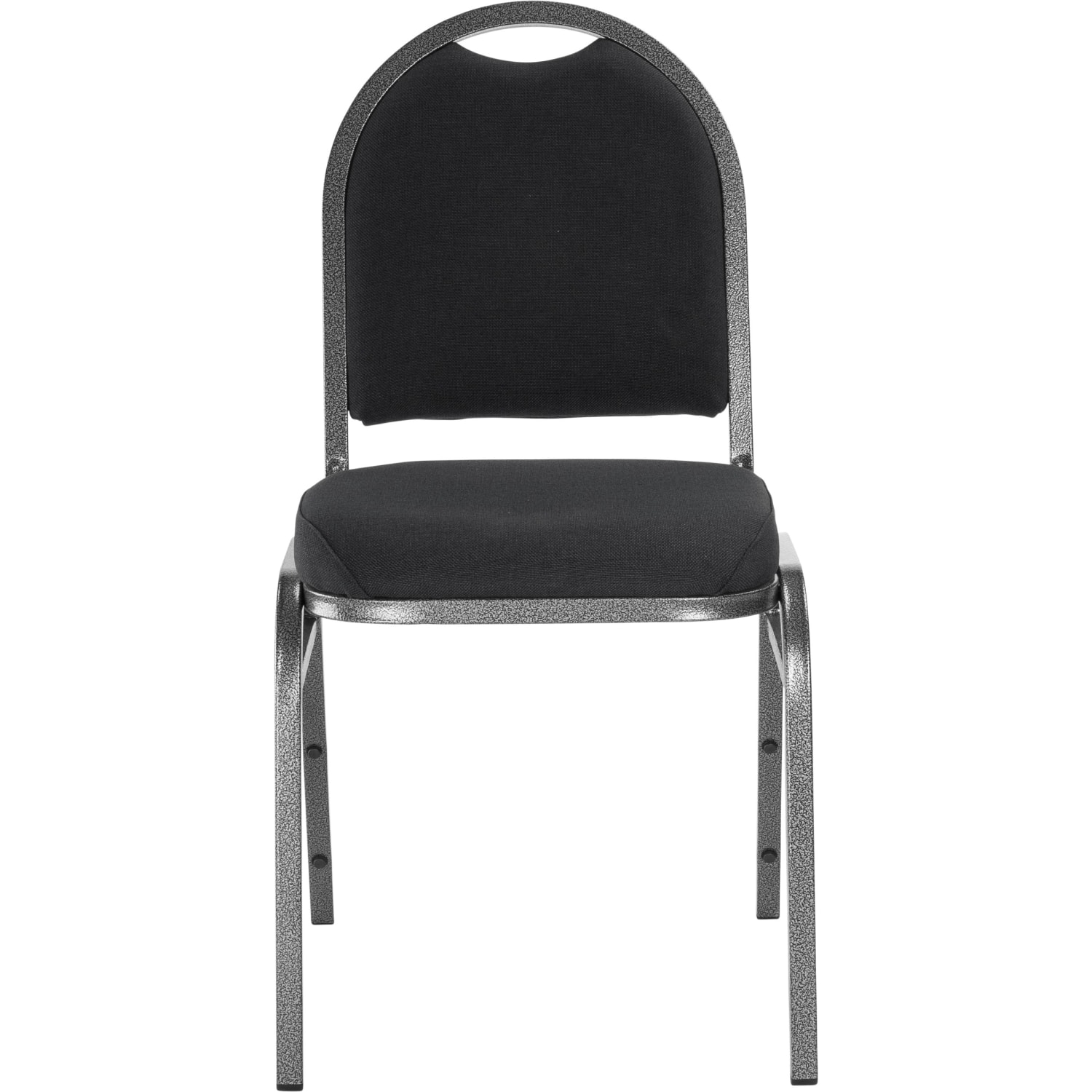 National Public Seating 9200 Series: Dome-Back  Premium Fabric Upholstered Banquet Stack Chair, Ebony Black Seat/Silvervein Frame, Set Of 2 - Image 5
