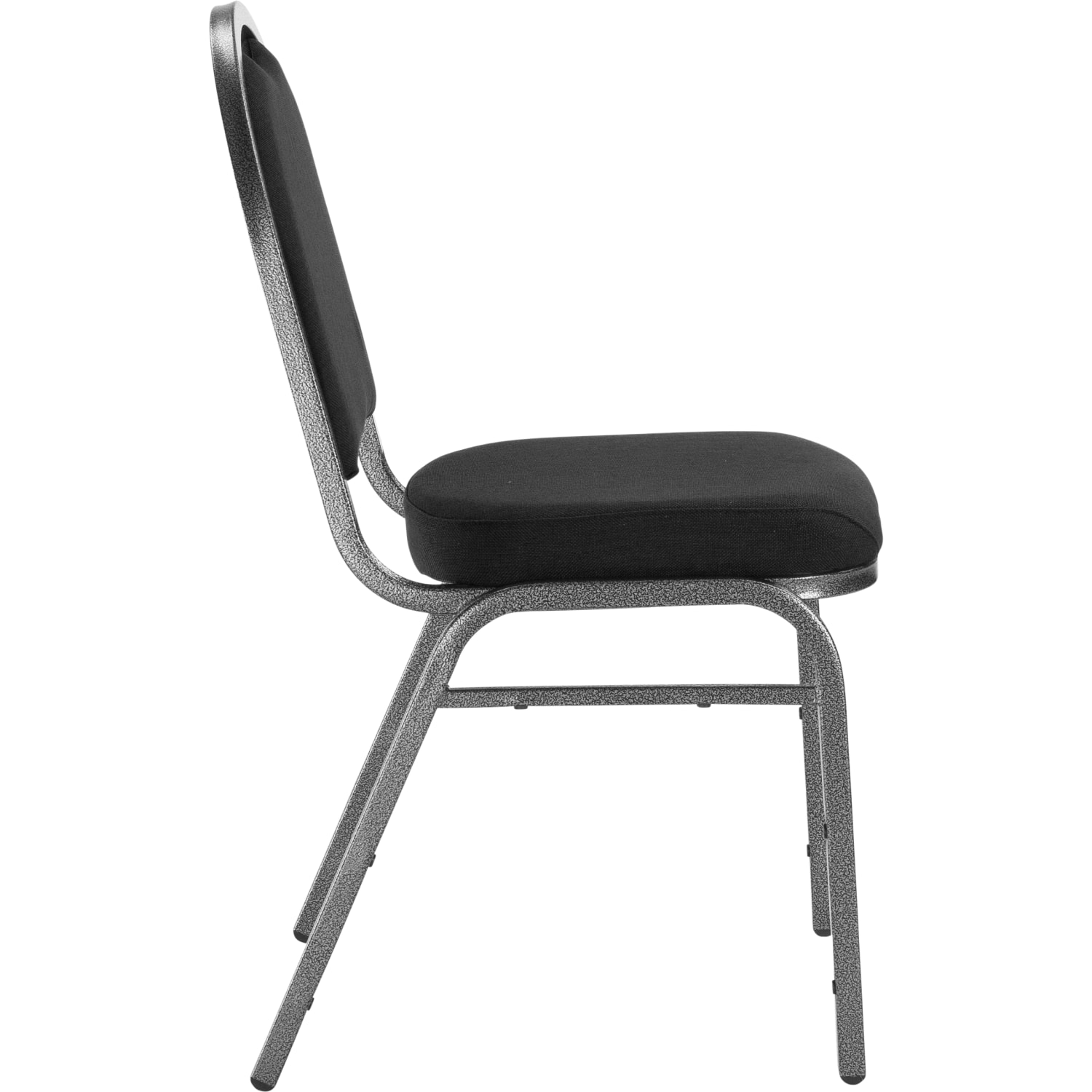 National Public Seating 9200 Series Dome Back  Premium Fabric Upholstered Banquet Stack Chair Ebony Black SeatSilvervein Frame Set Of 2 PopularChairscom