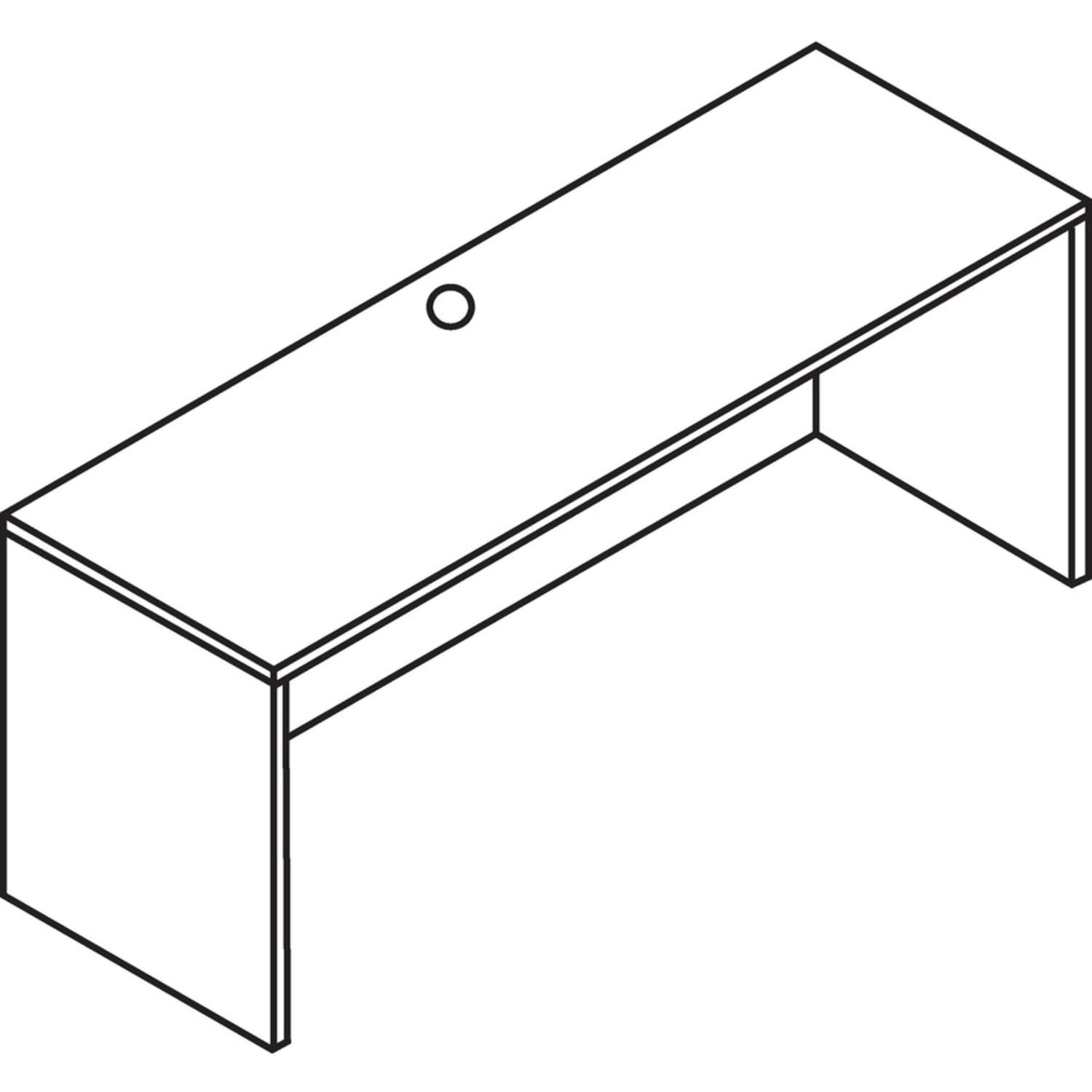 Lorell Essentials 60inW Computer Desk Credenza, Walnut - Image 6