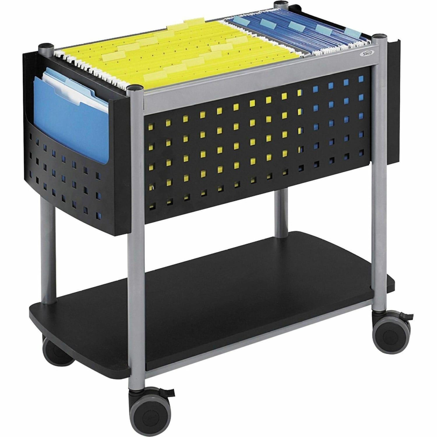 Safco Scoot File Cart, 26inH x 14-3/4inW x 28inD, Black - Image 3